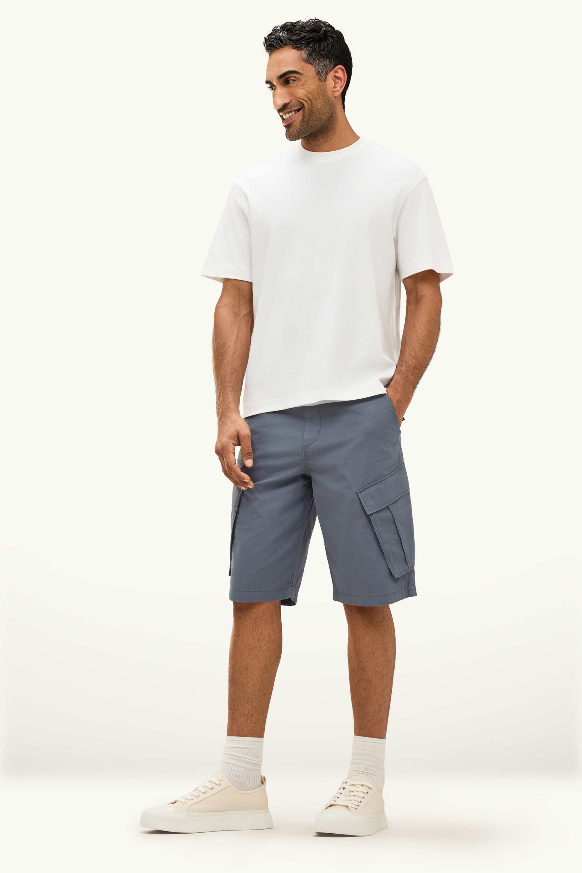 Denim cargo Bermuda shorts gray
