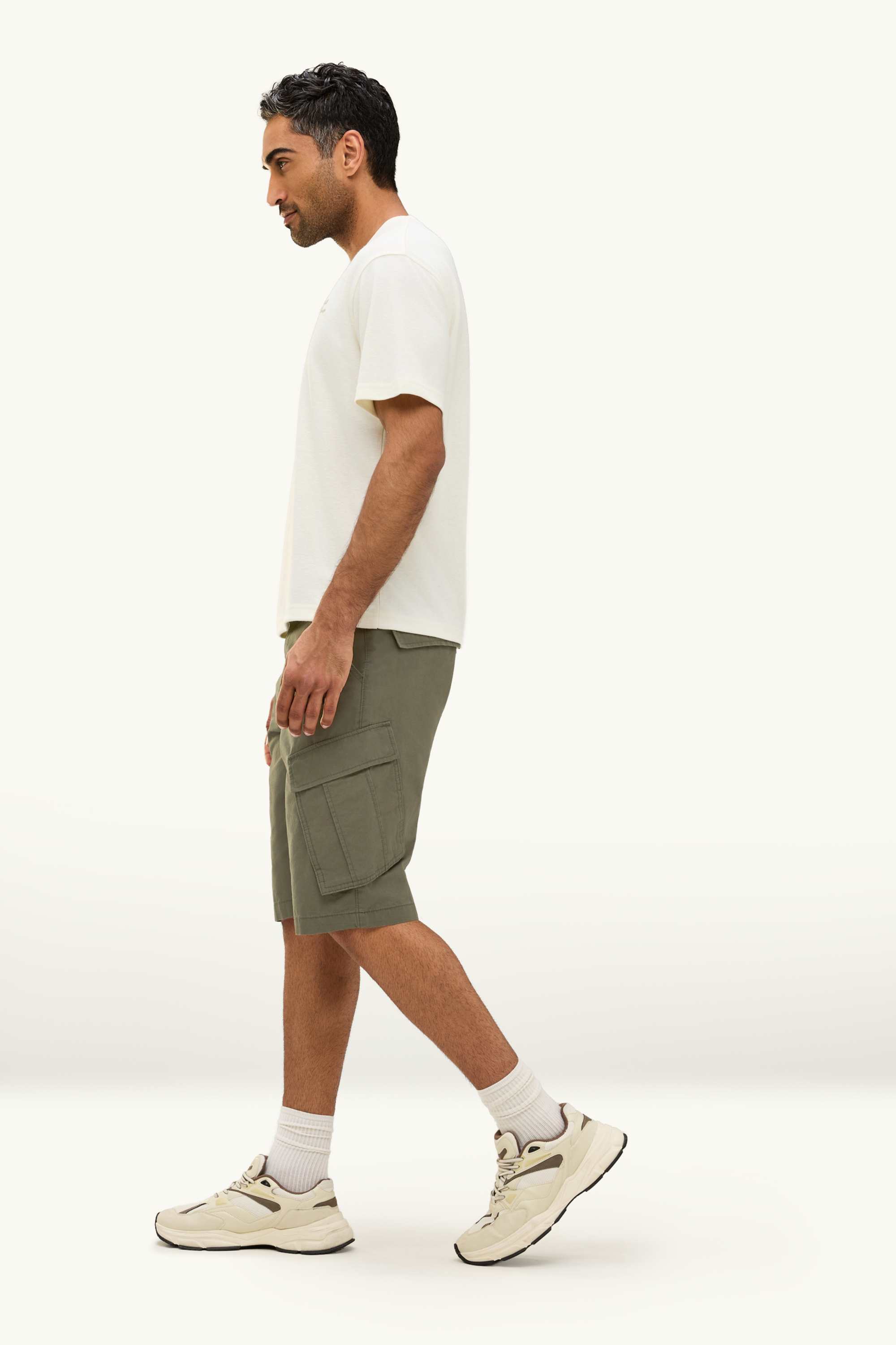 Denim cargo Bermuda shorts khaki