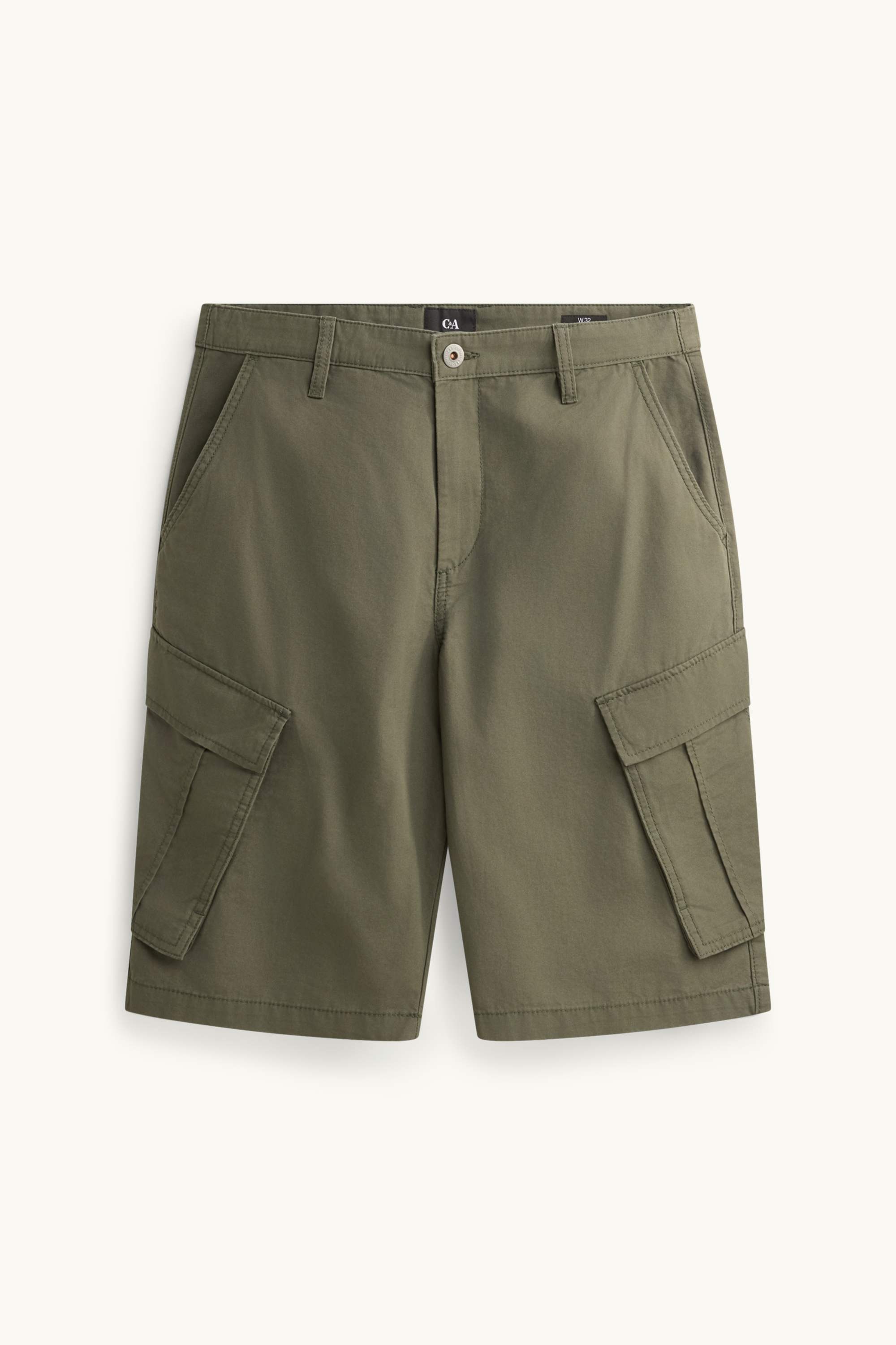 Denim cargo Bermuda shorts khaki