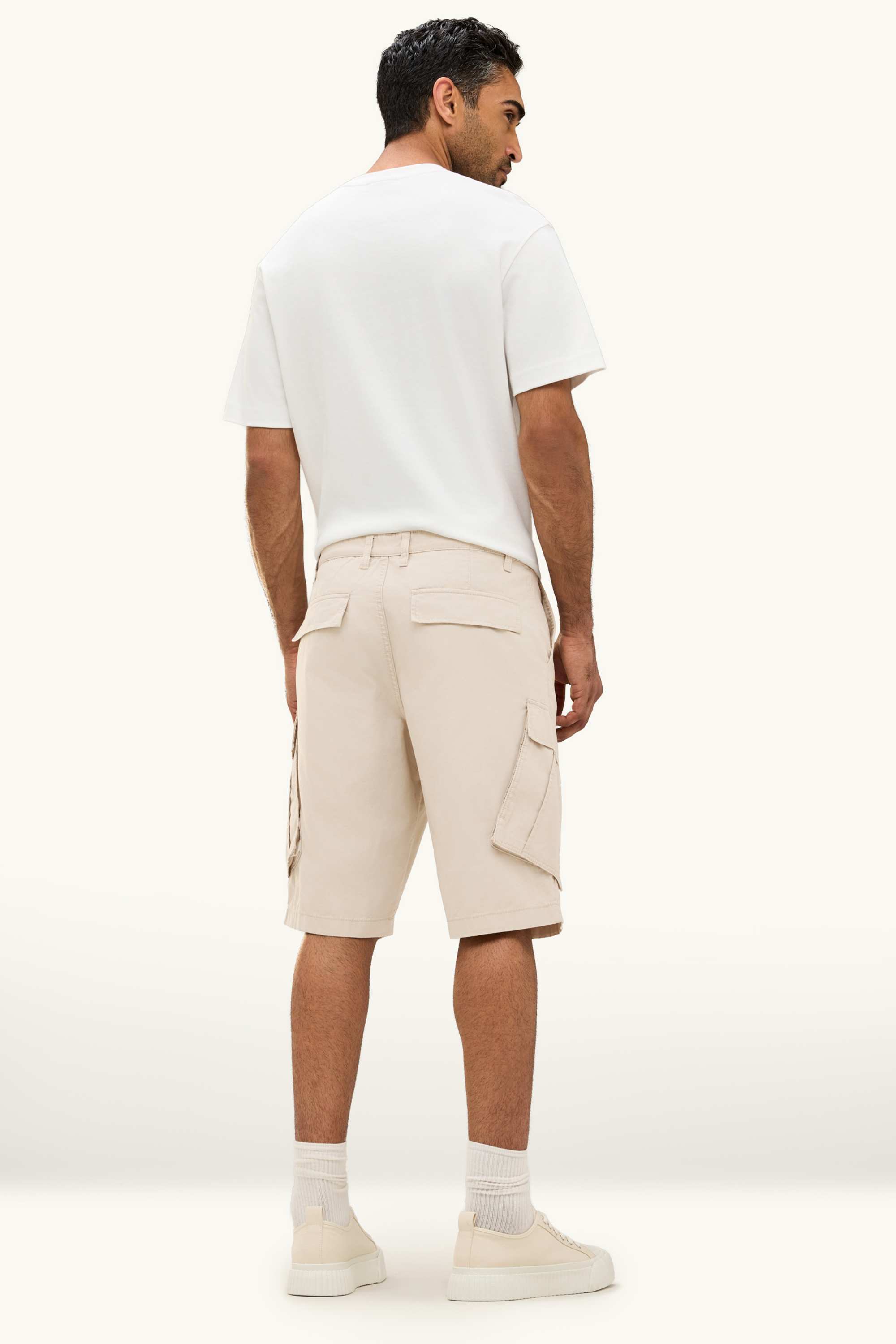 Denim cargo Bermuda shorts beige