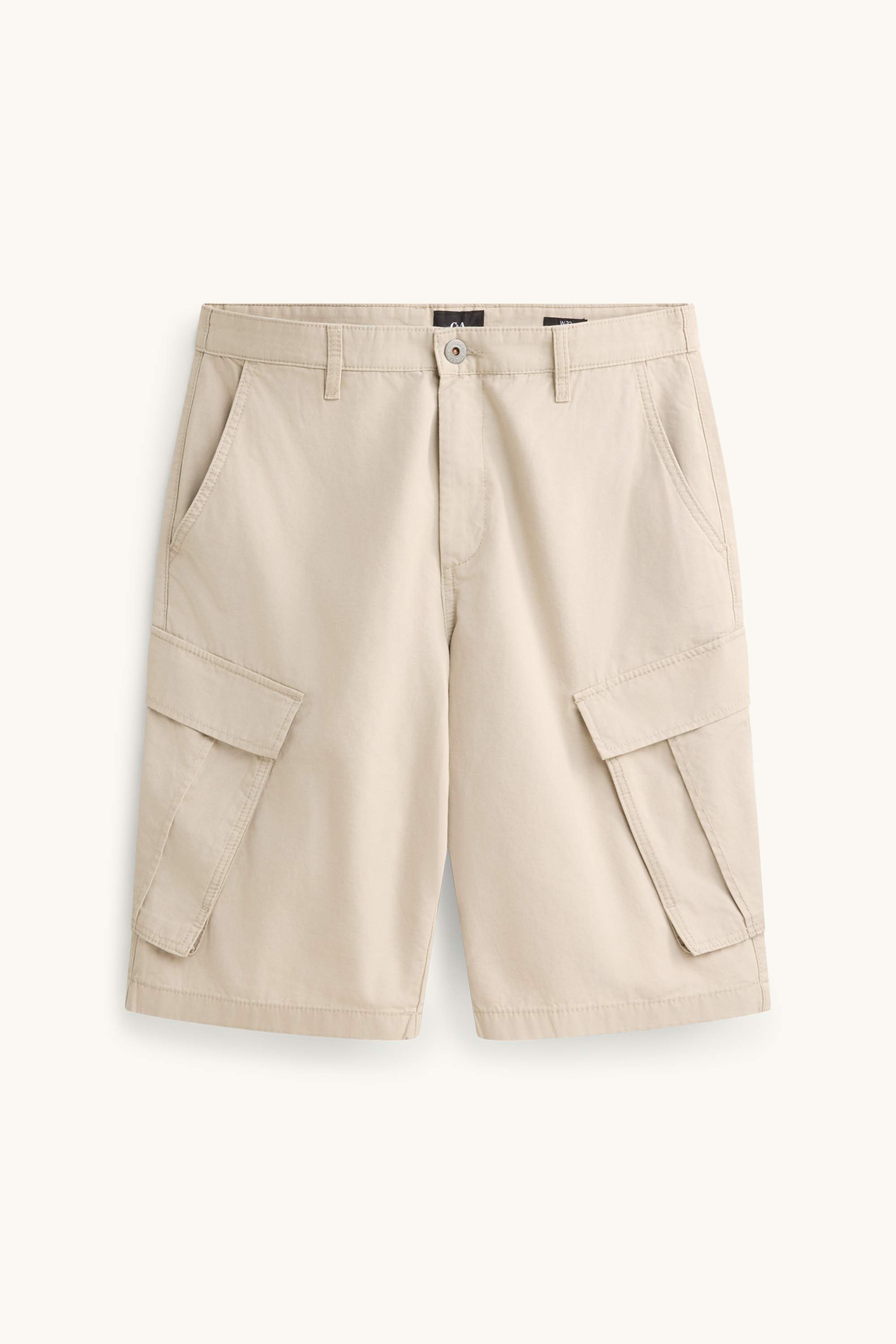 Denim cargo Bermuda shorts beige