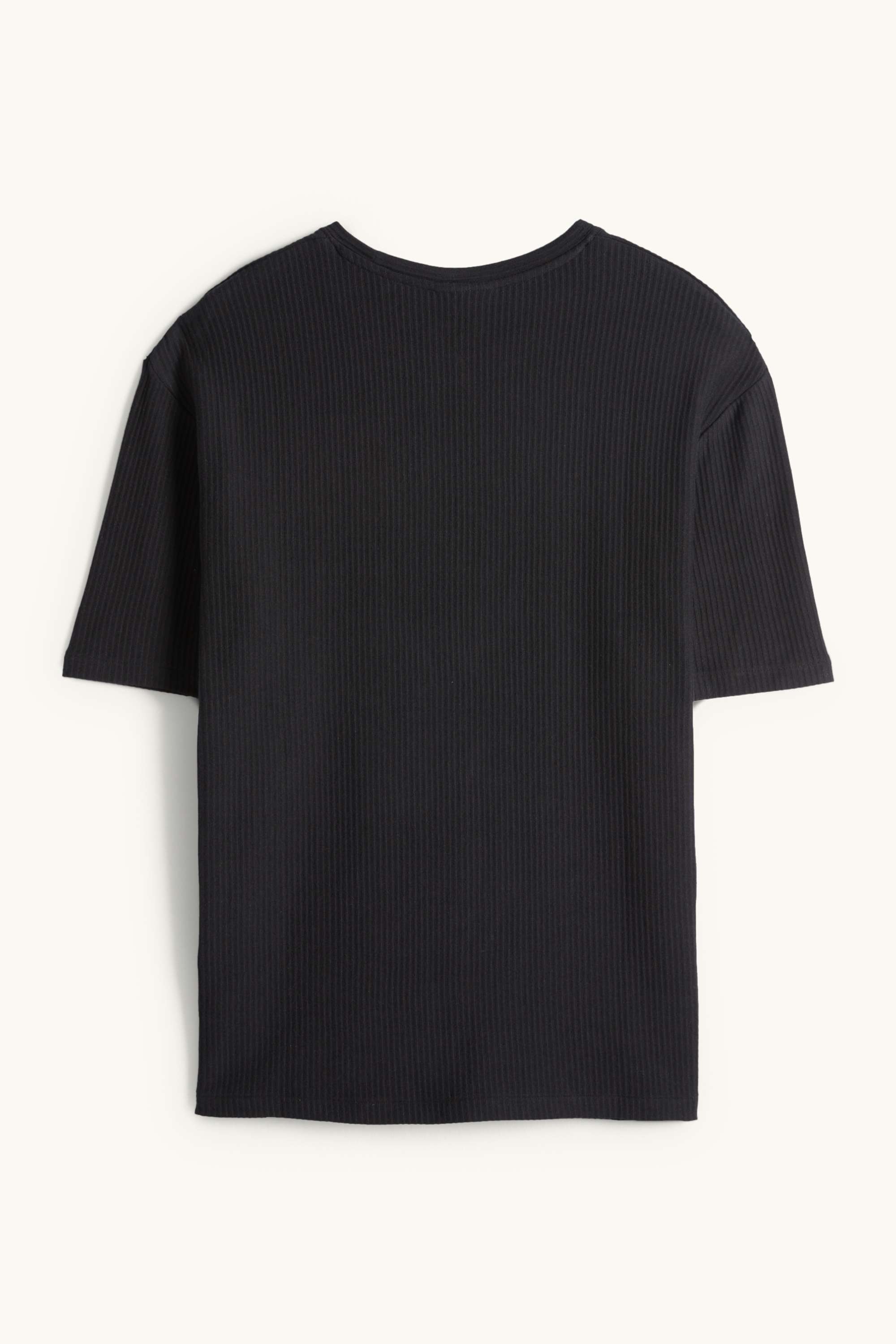 T-shirt - relaxed fit - ribbed black