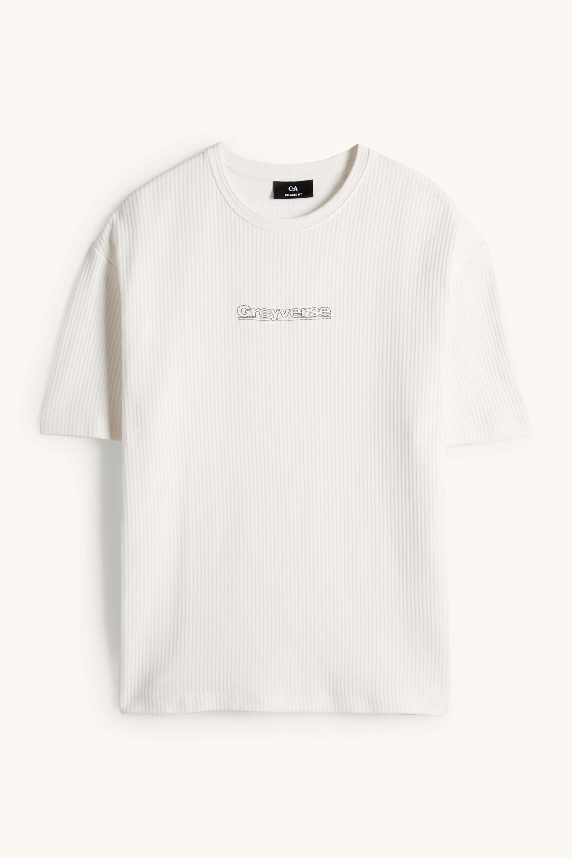 T-shirt - relaxed fit - ribbed white