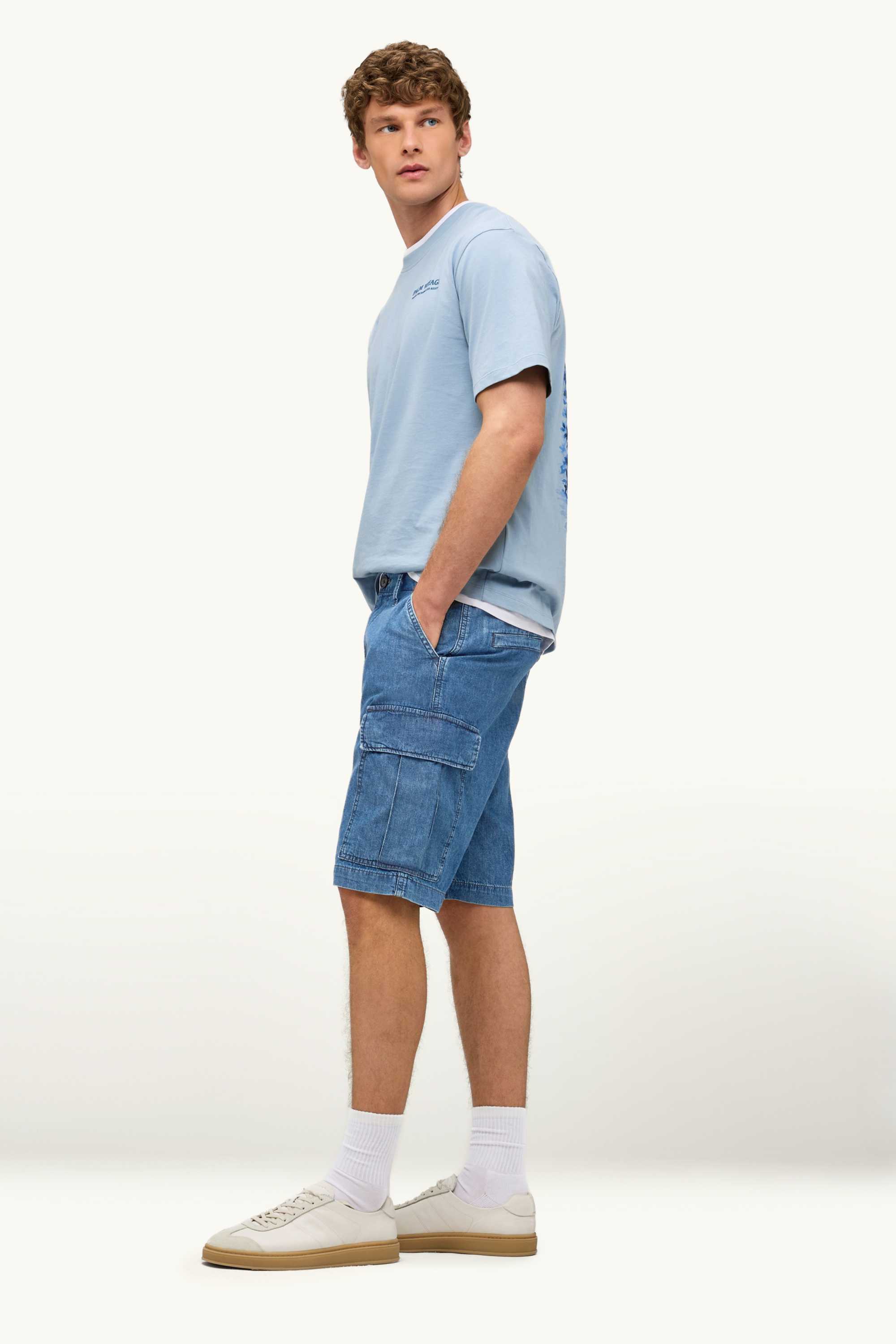 Denim cargo shorts blue