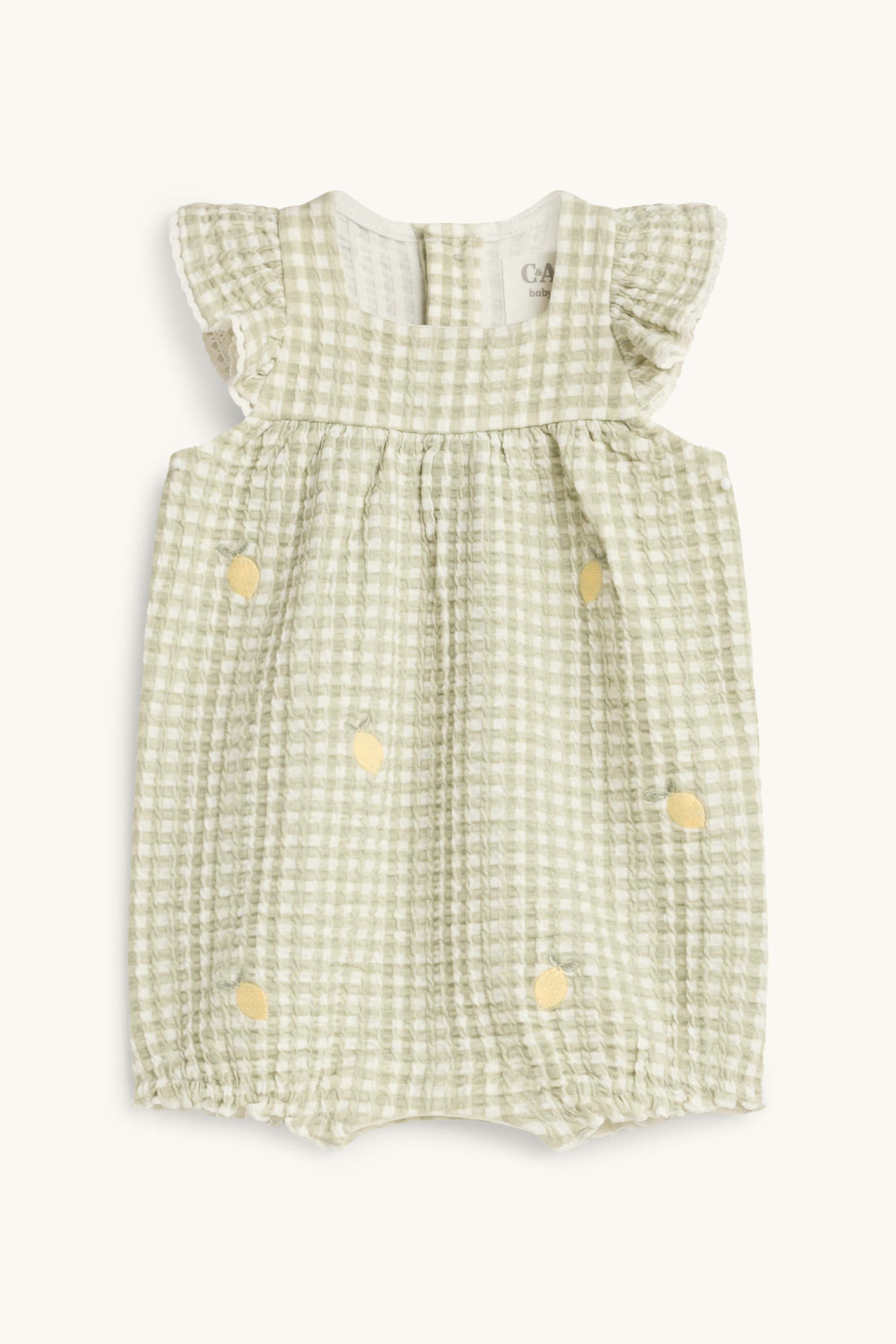 Lemon - baby jumpsuit - check green
