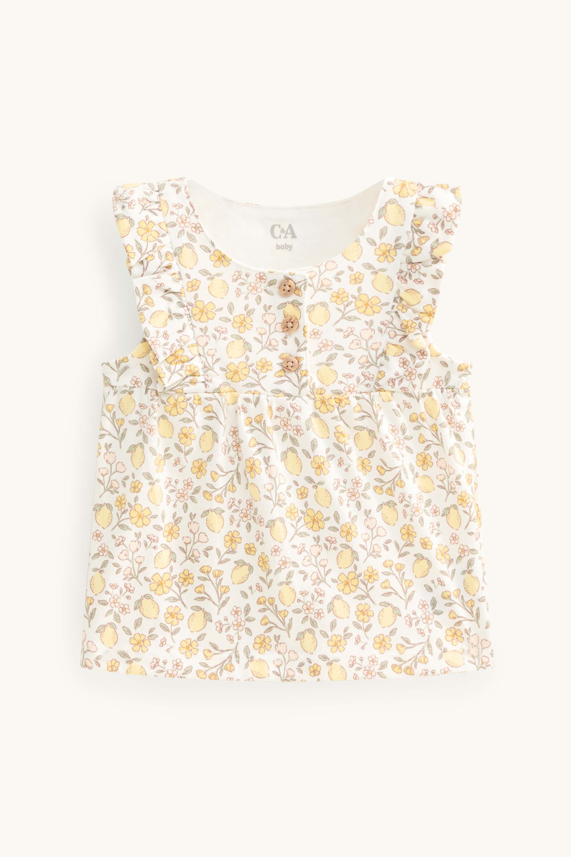 Flowers and lemons - baby outfit - 3 piece yellow