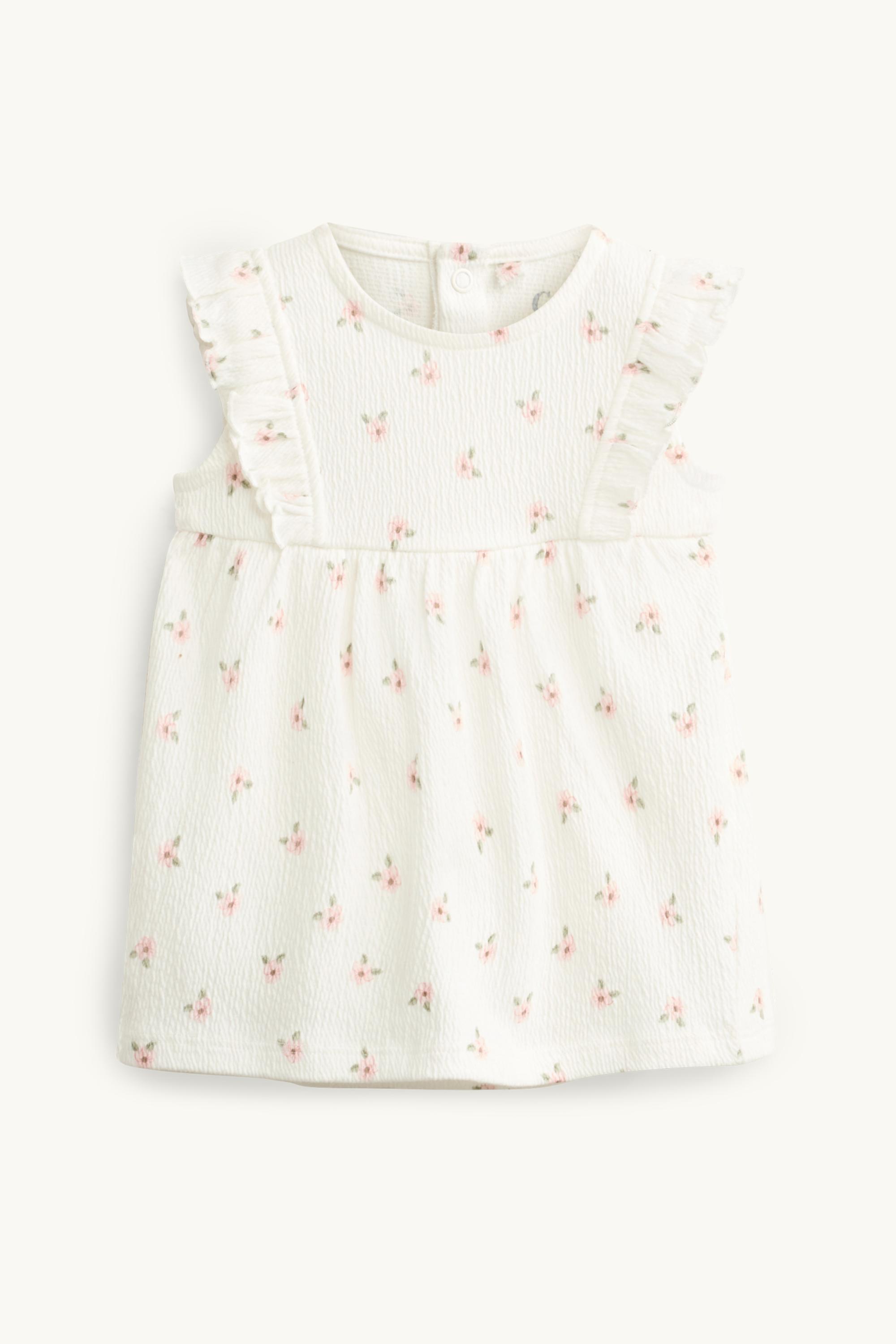 Floral - baby dress white