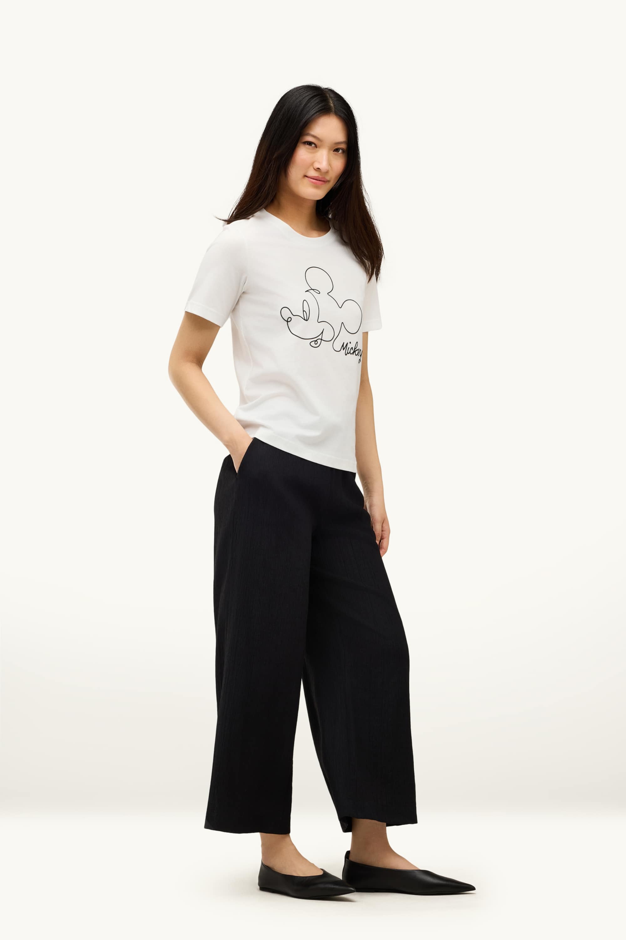 Cloth trousers - high waist - wide leg black