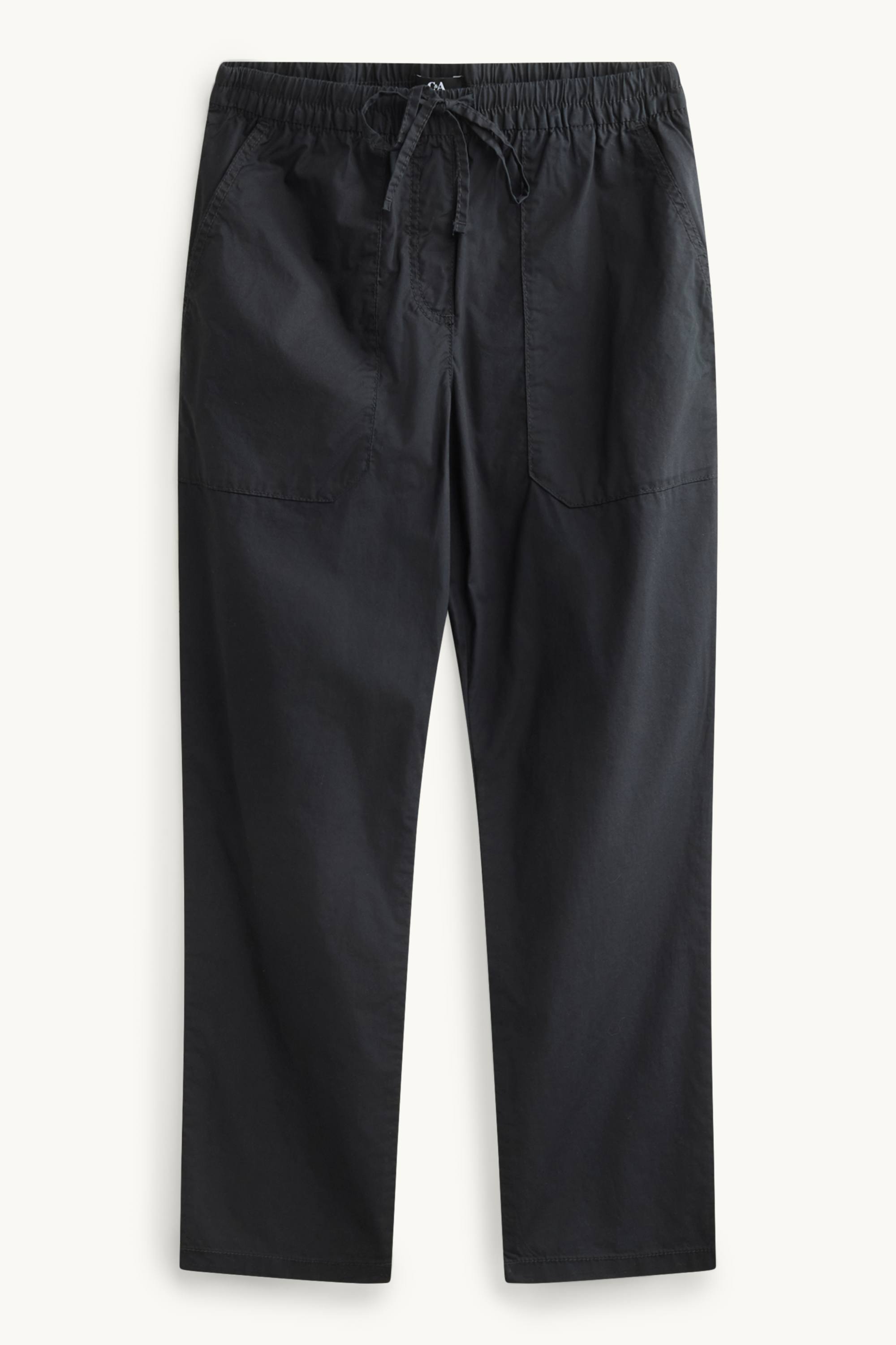 Cloth trousers - mid-rise waist - tapered fit black
