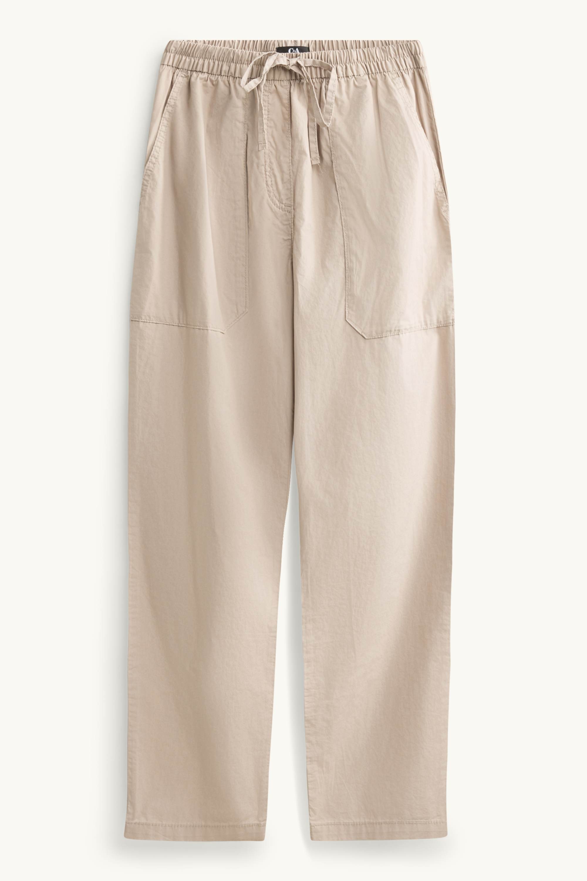 Cloth trousers - mid-rise waist - tapered fit beige