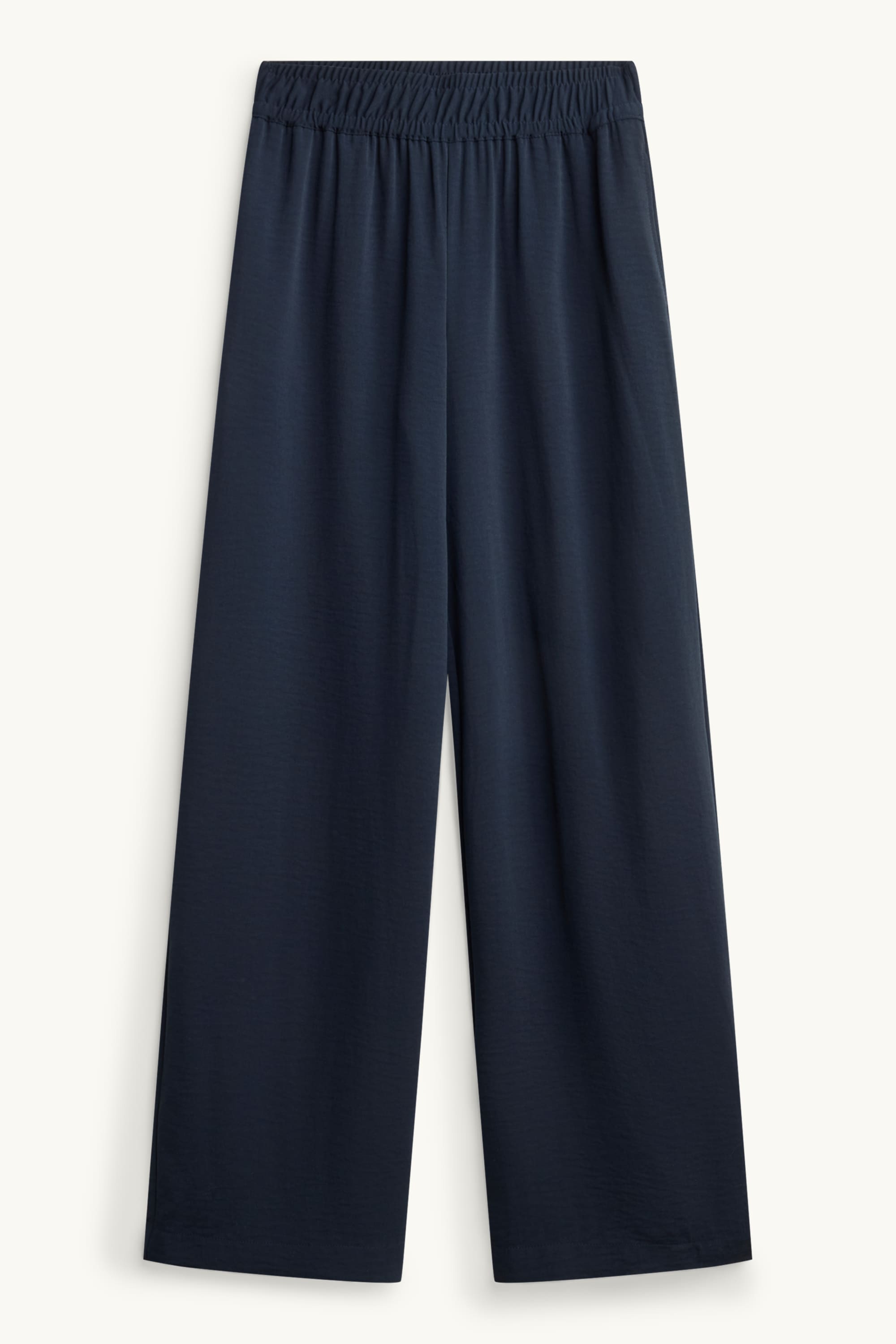 Cloth trousers - mid-rise waist - palazzo dark blue