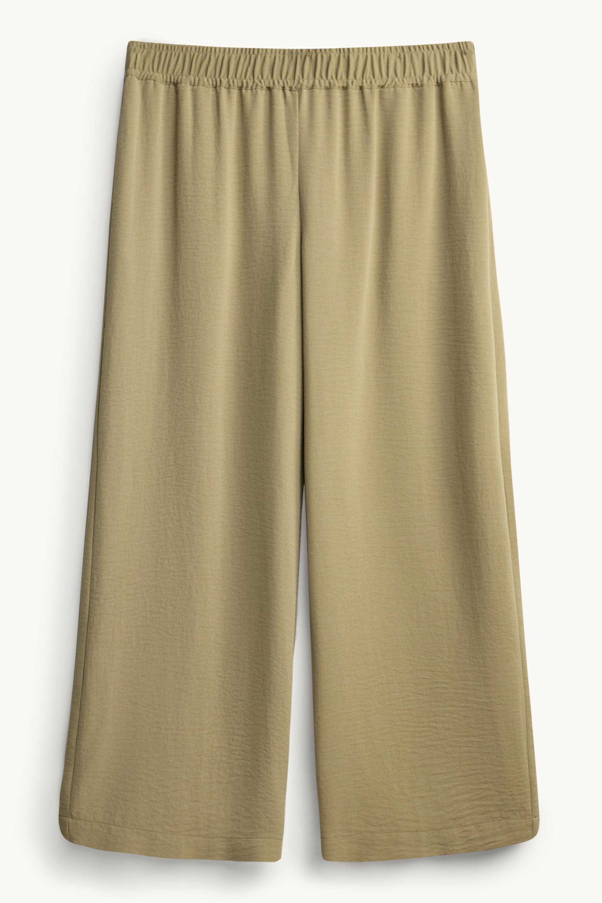 Cloth trousers - mid-rise waist - palazzo green