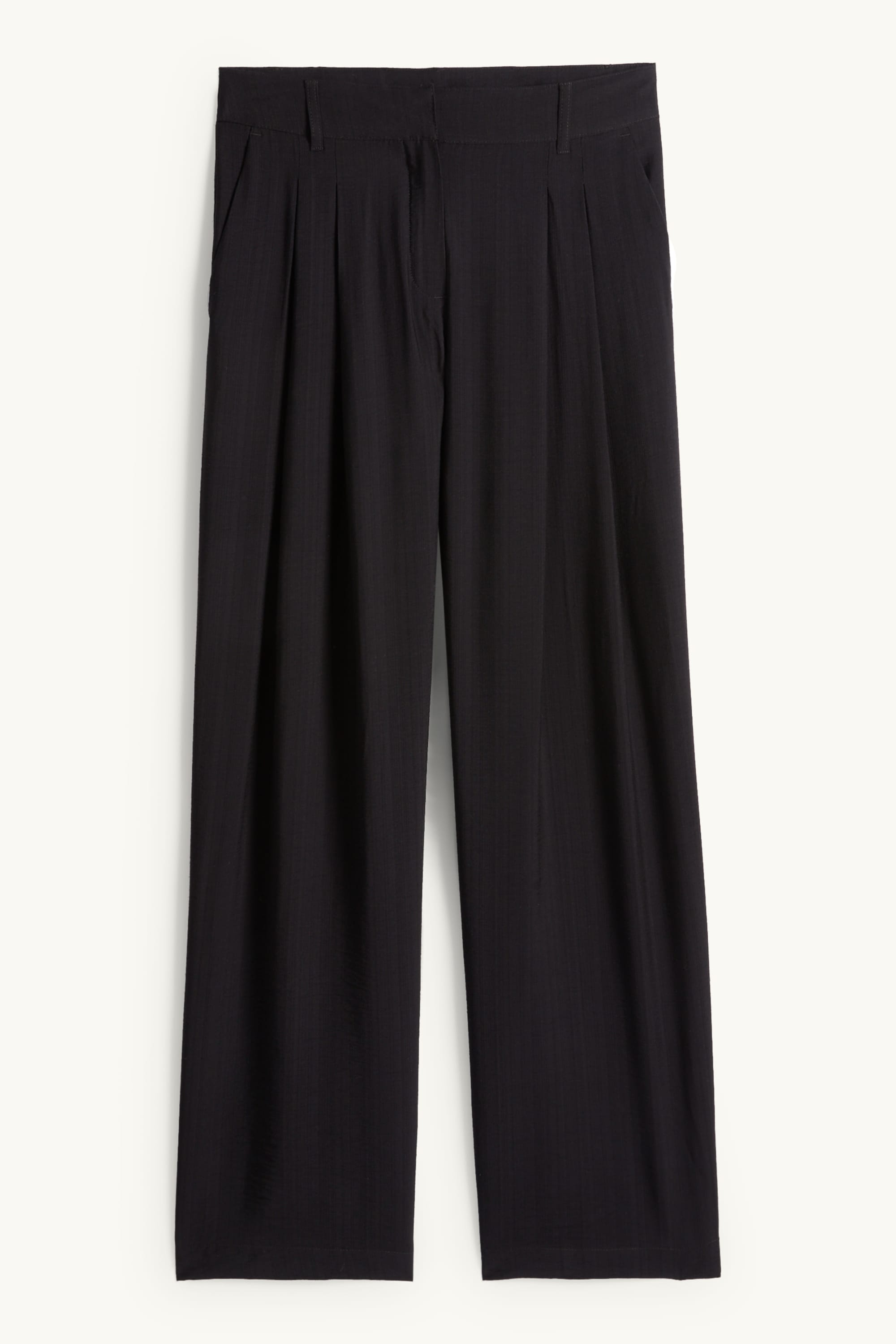 Cloth trousers - mid-rise waist - wide leg black