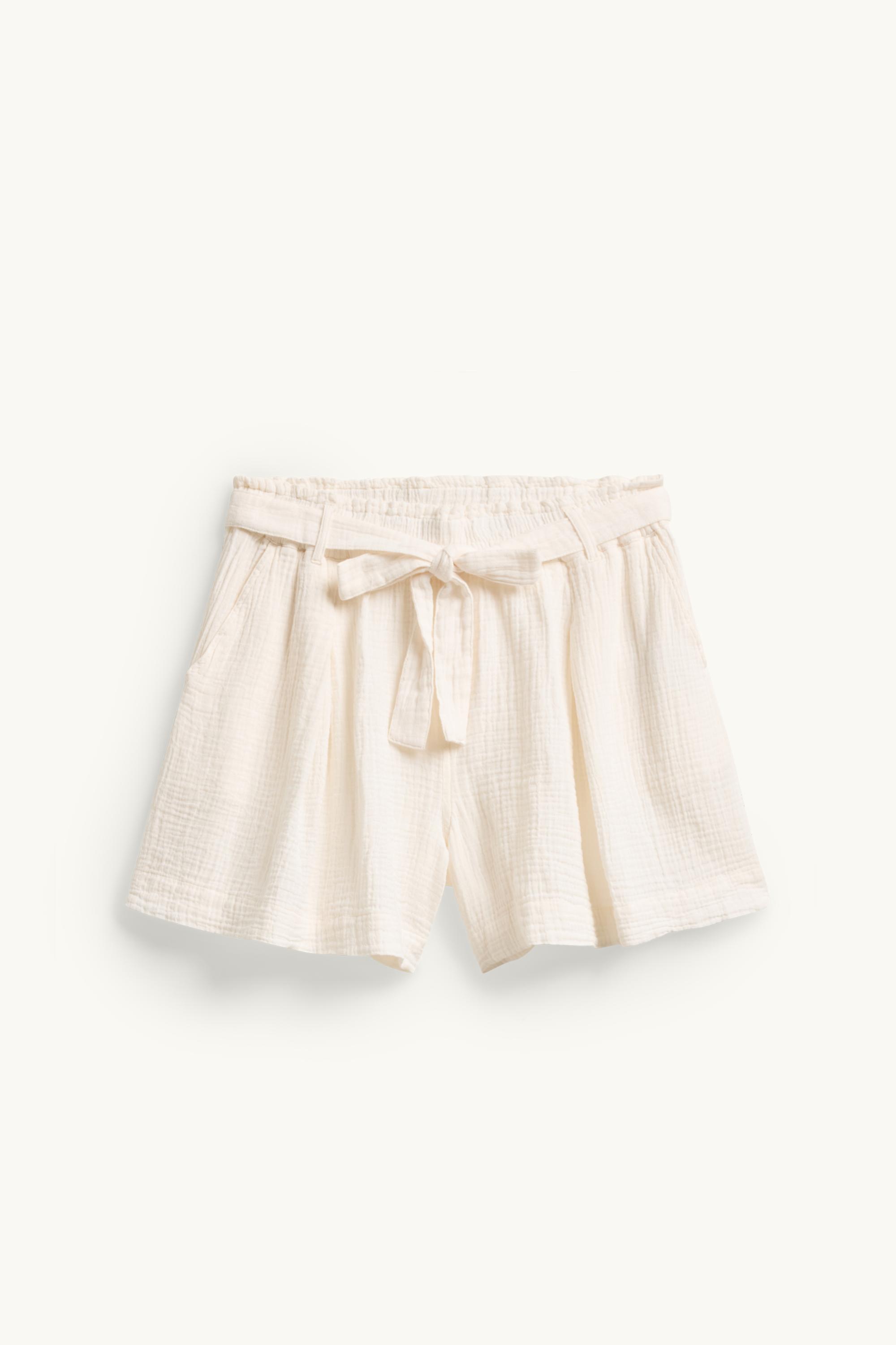 Cheesecloth shorts - high waist cremewhite