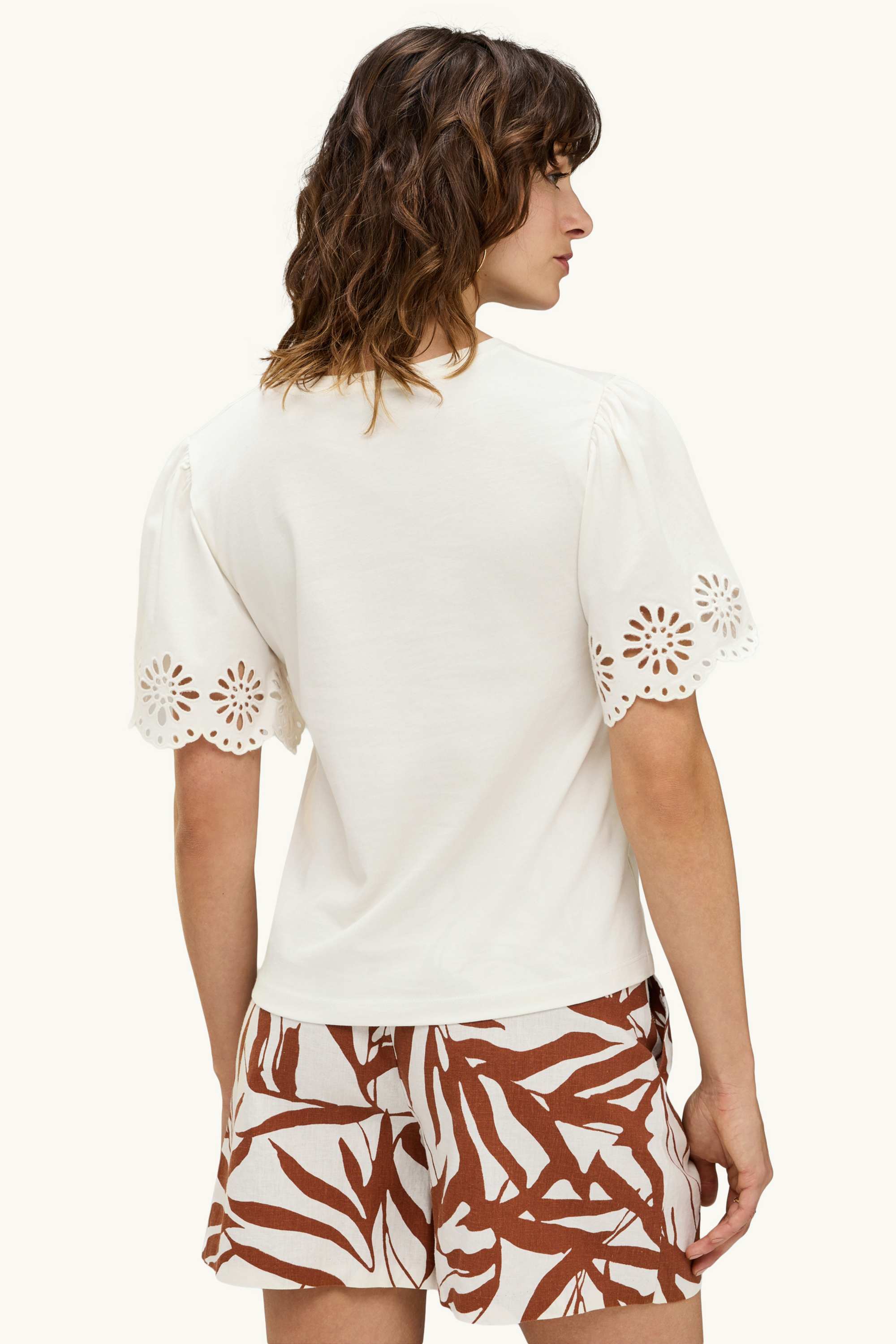 T-shirt - regular fit - broderie anglaise white