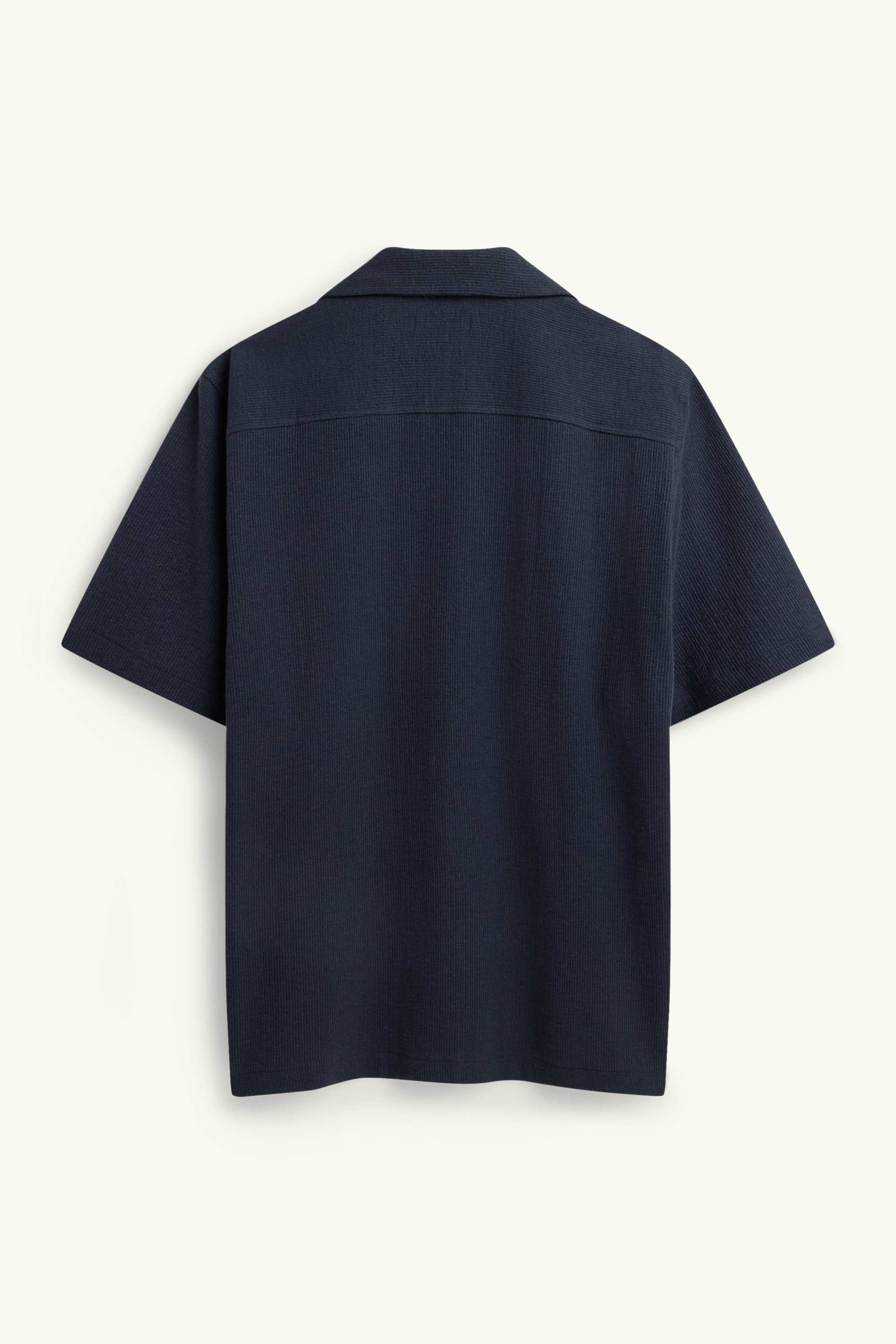 Shirt - regular fit - lapel collar - textured dark blue