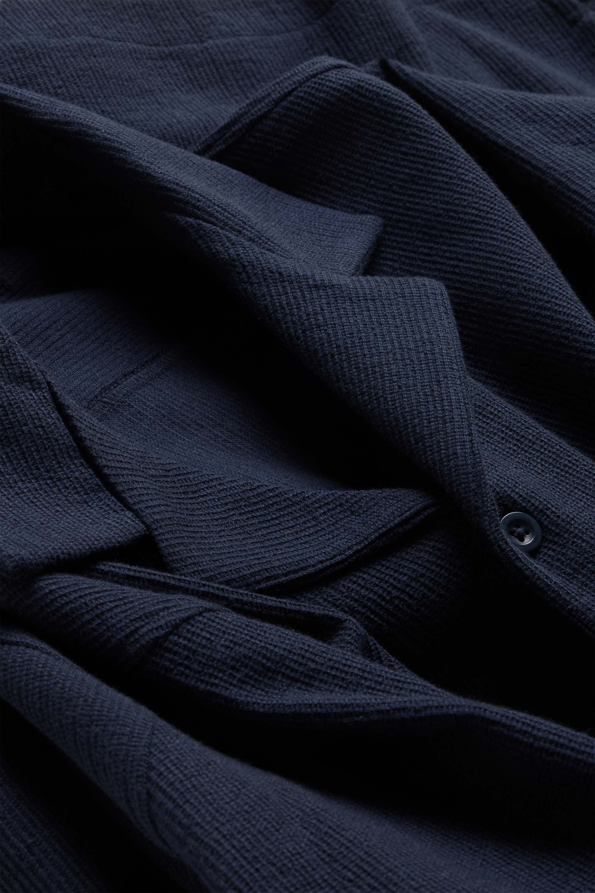 Shirt - regular fit - lapel collar - textured dark blue