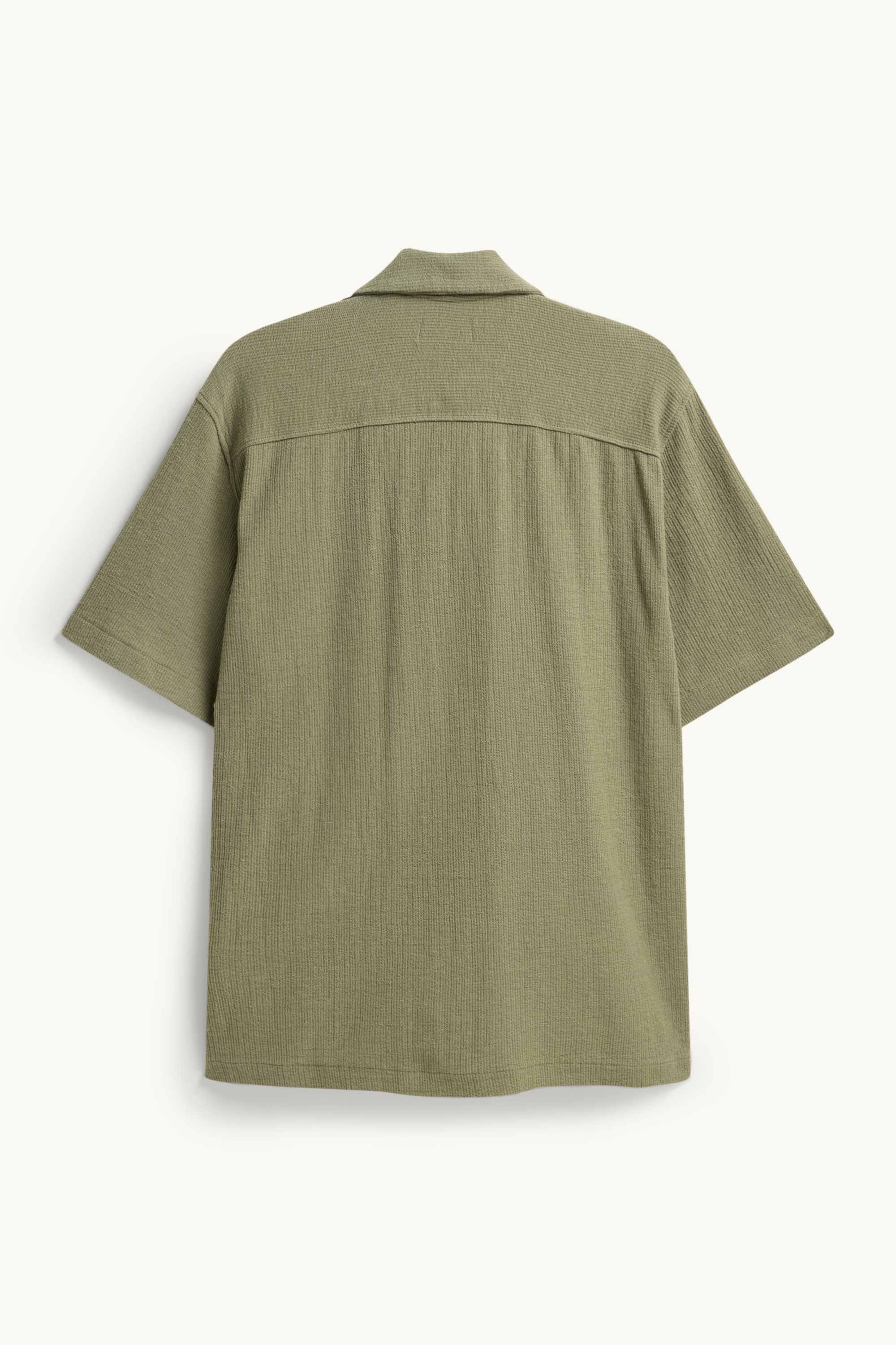 Shirt - regular fit - lapel collar - textured green