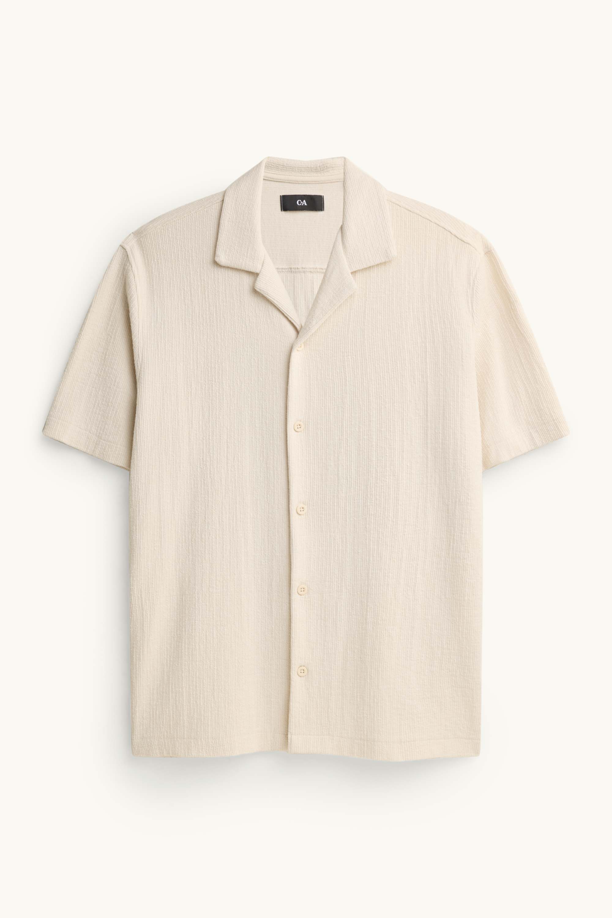 Shirt - regular fit - lapel collar - textured white