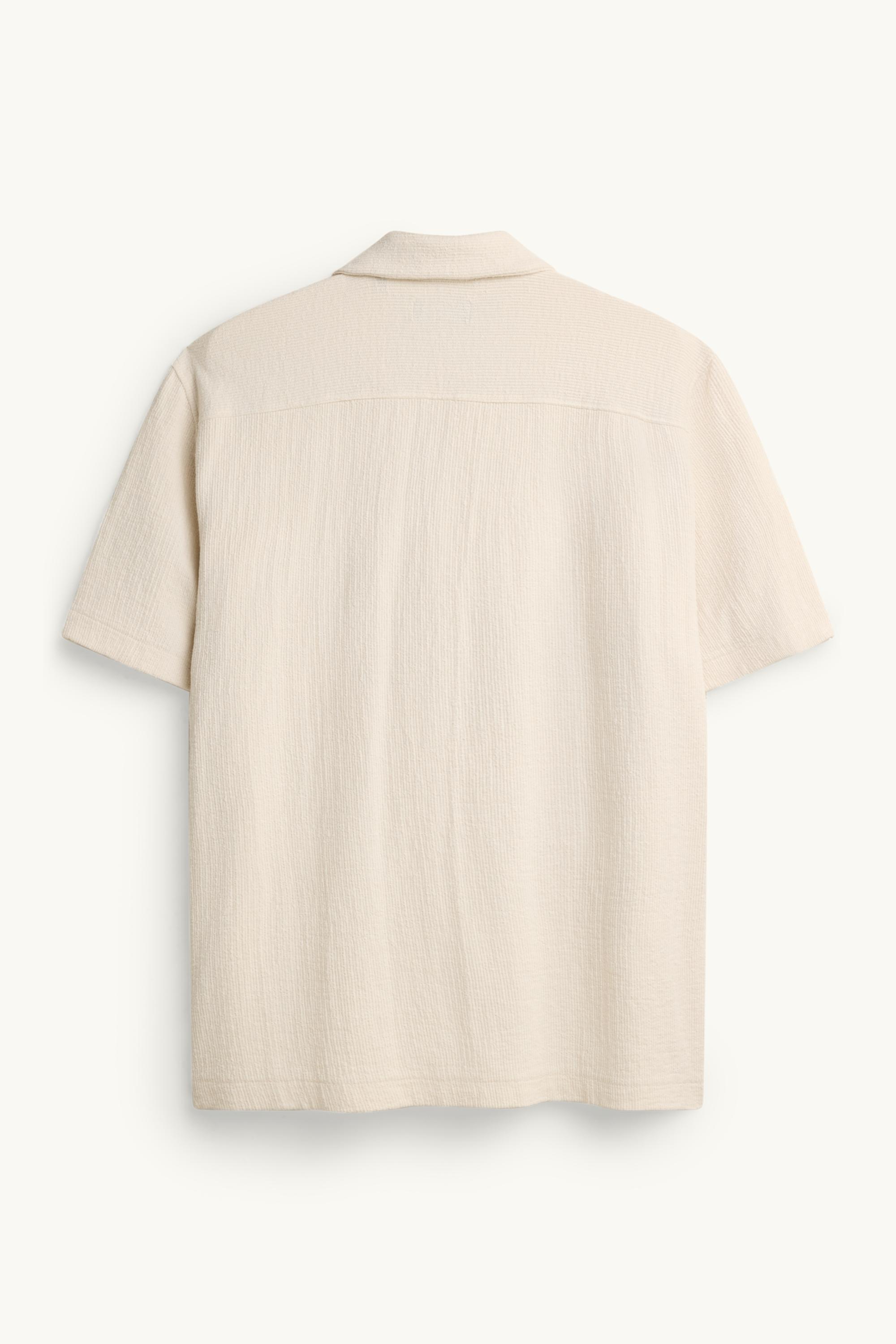 Shirt - regular fit - lapel collar - textured white