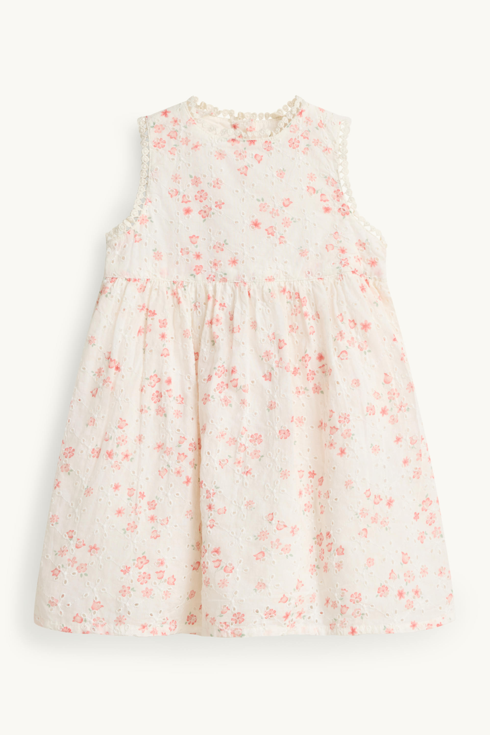 Floral - baby outfit - 2 piece - broderie anglaise white / rose