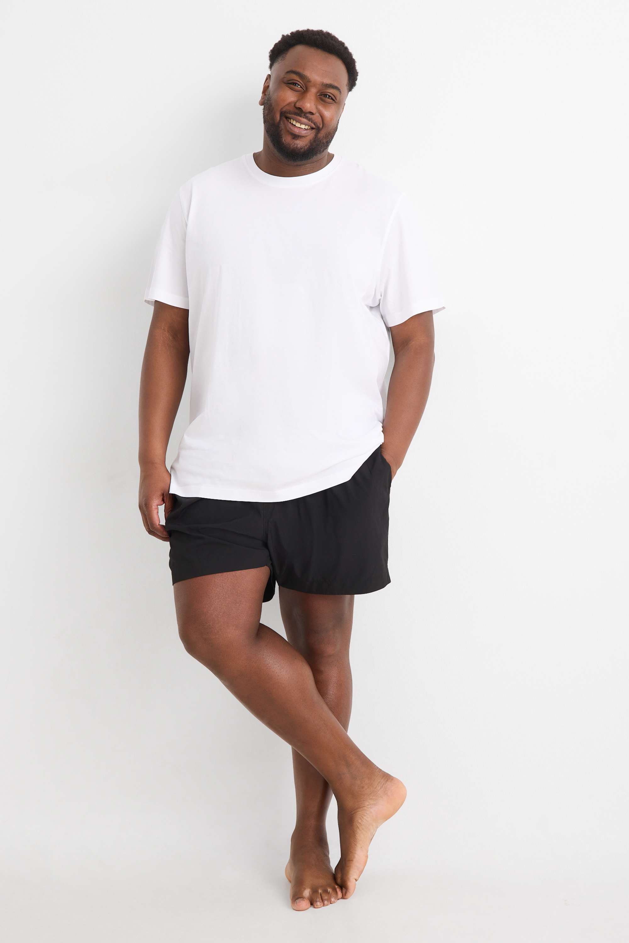 Swim shorts - 2-in-1 look black