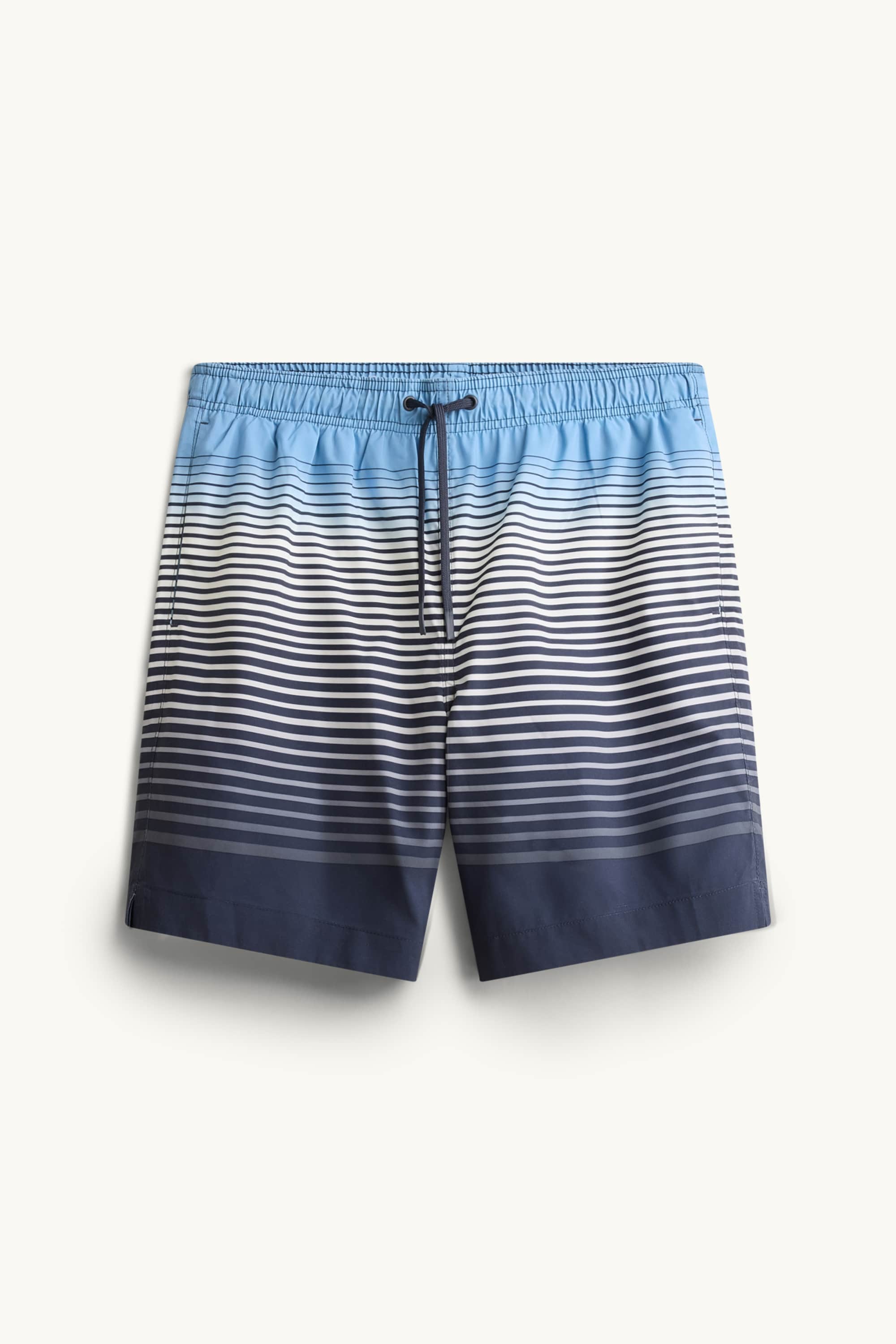 Swim shorts - striped - patterned blue / black