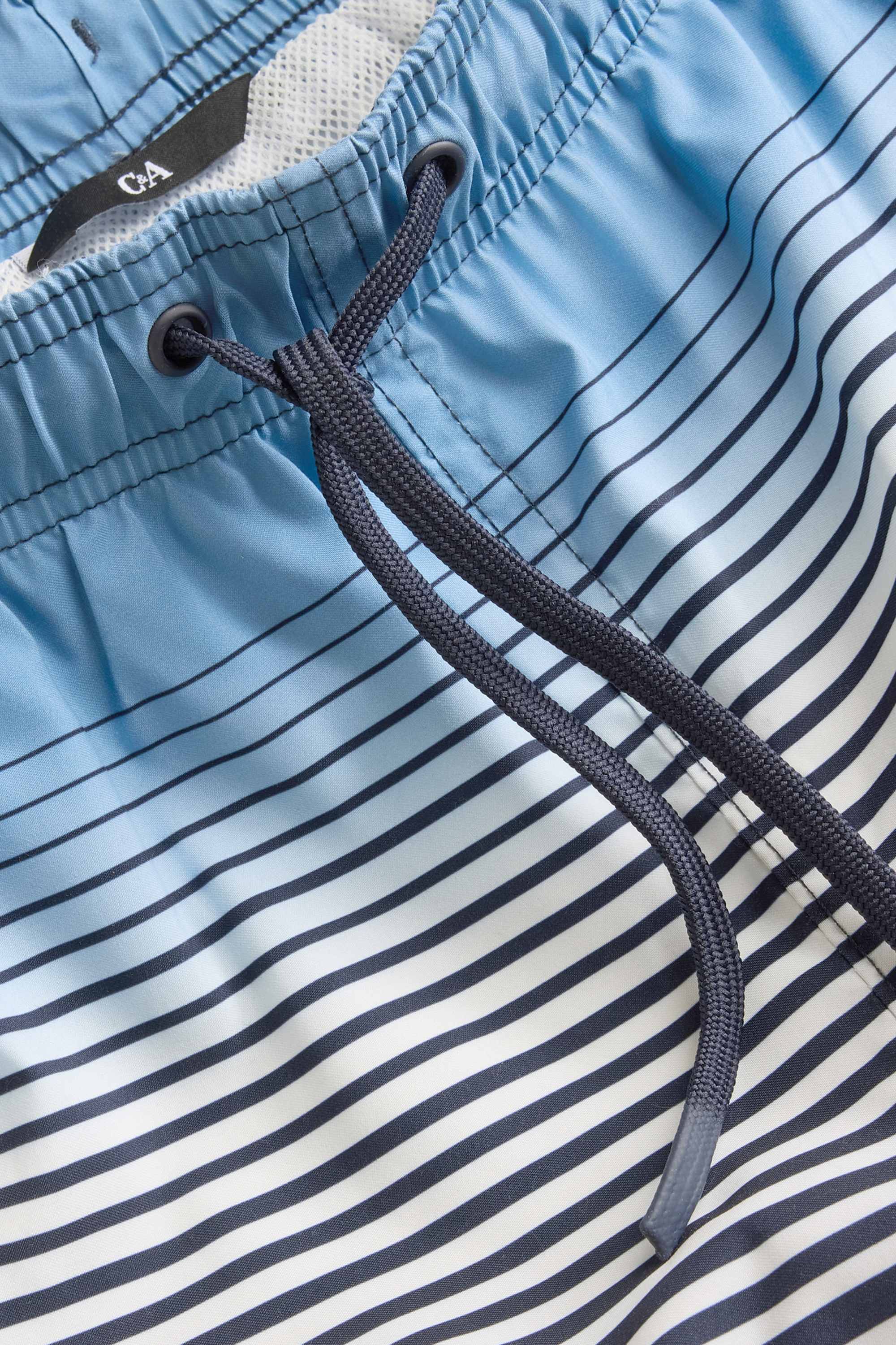 Swim shorts - striped - patterned blue / black