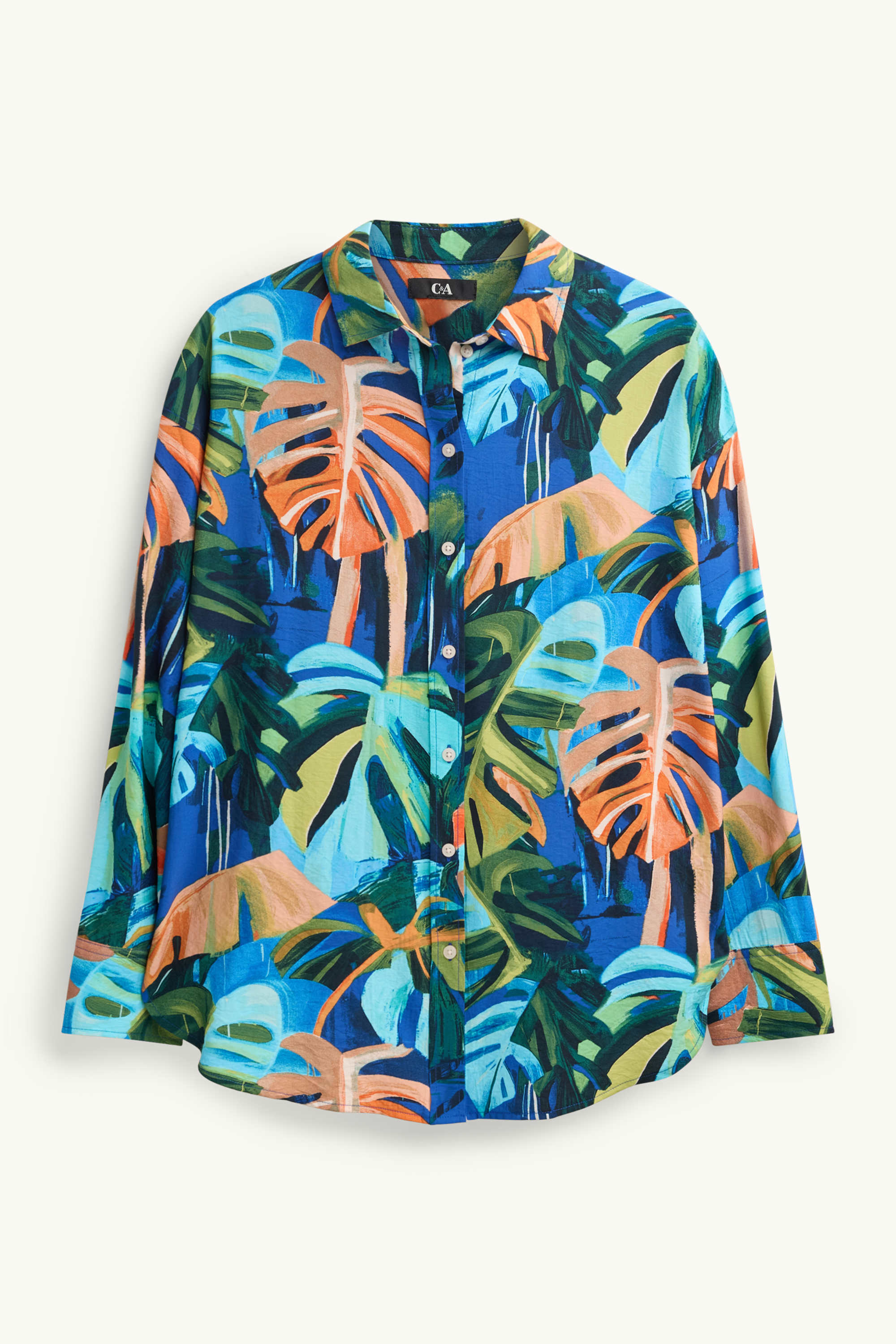 Blouse - patterned orange / blue