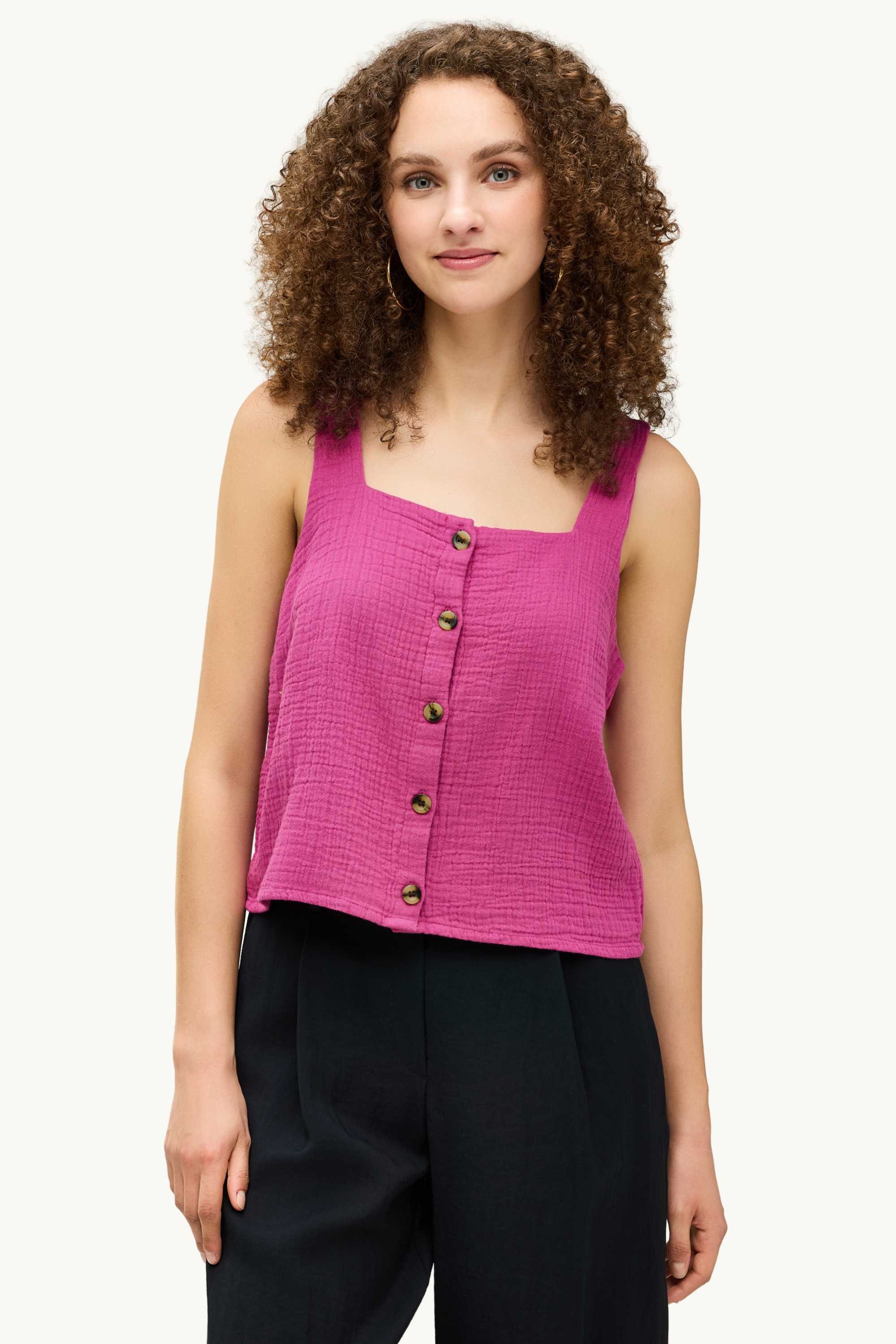 Blouse top - textured pink