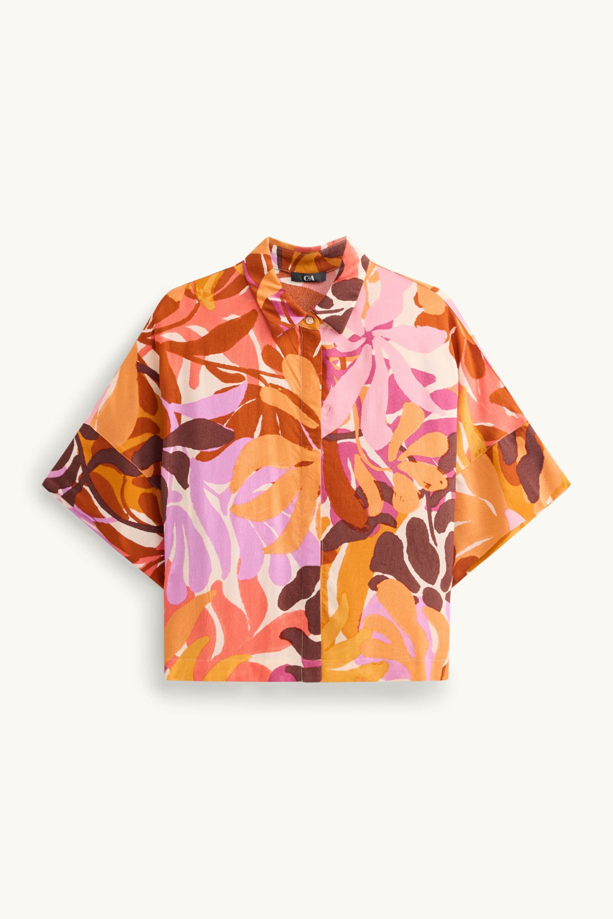 Shirt blouse - patterned - textured rose / orange