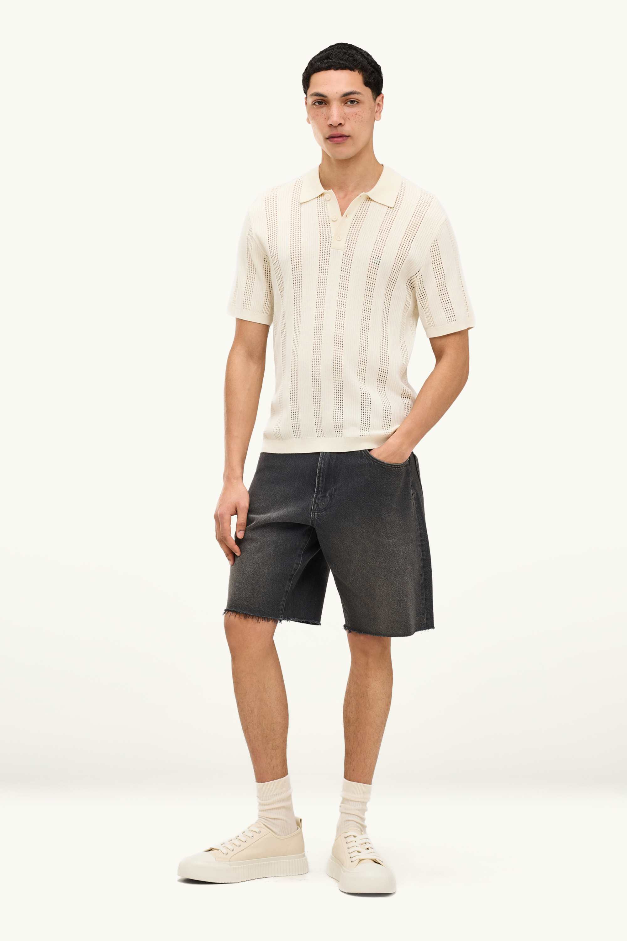 Denim Bermuda shorts black