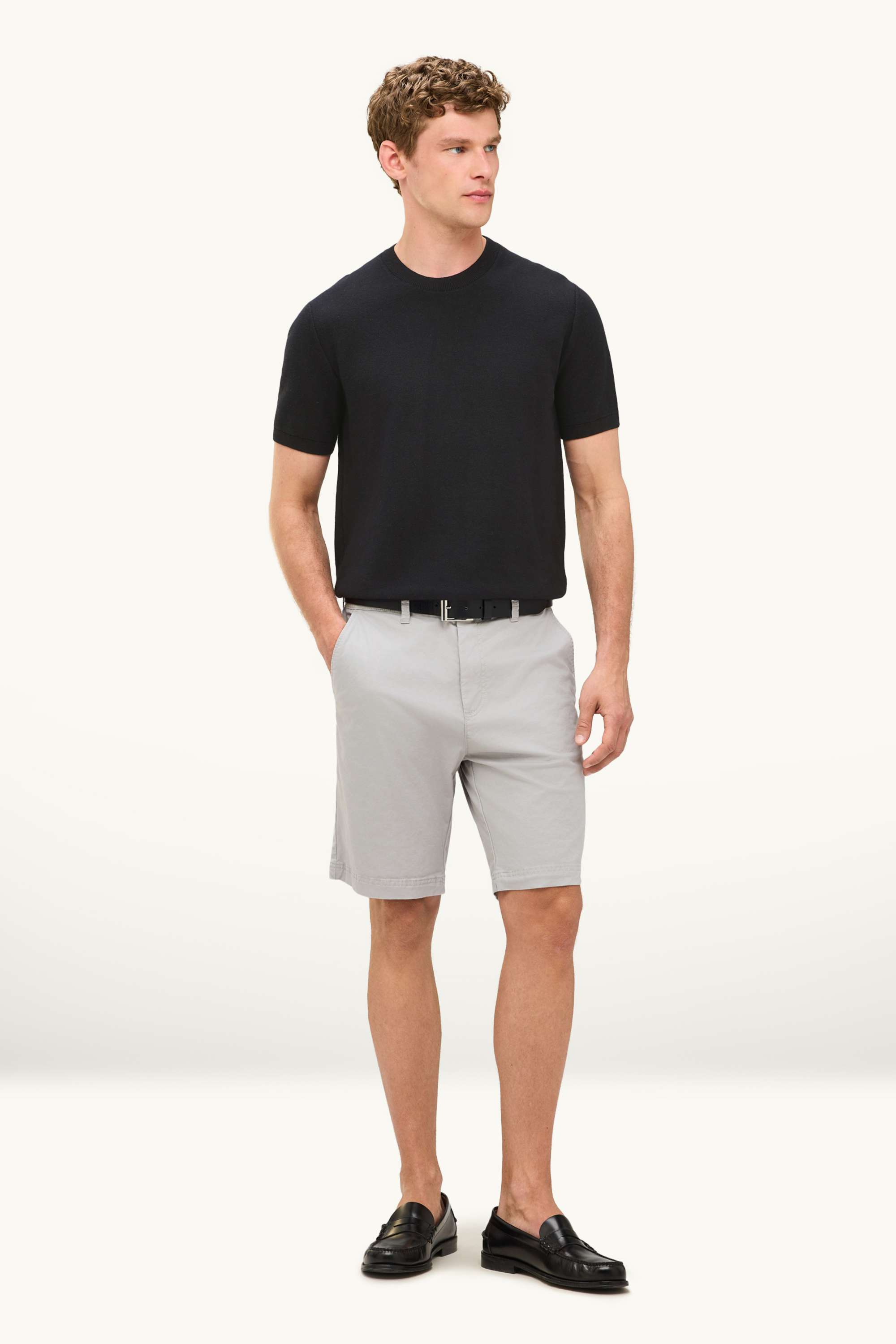 Knitted jumper - short sleeve - textured black