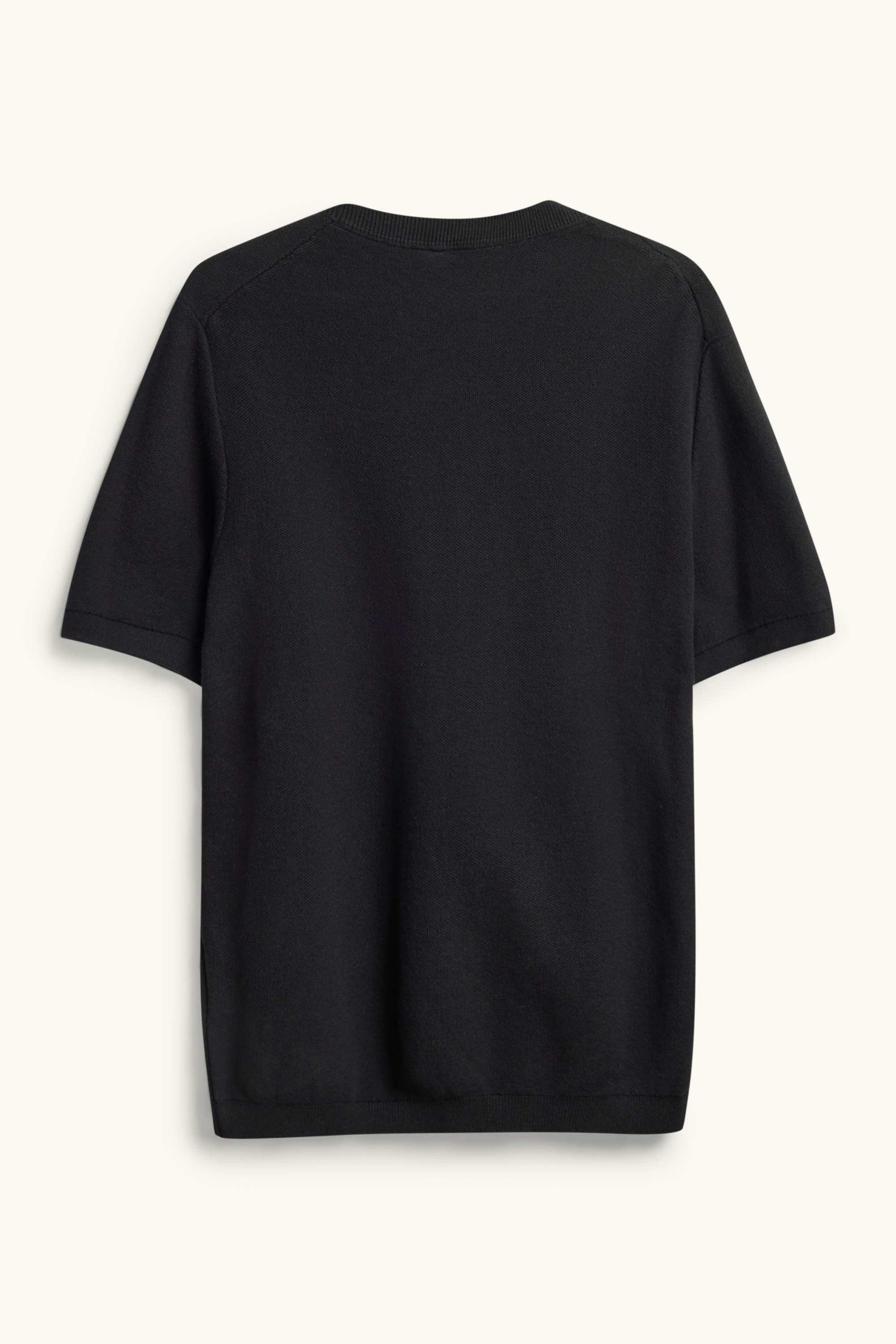 Knitted jumper - short sleeve - textured black