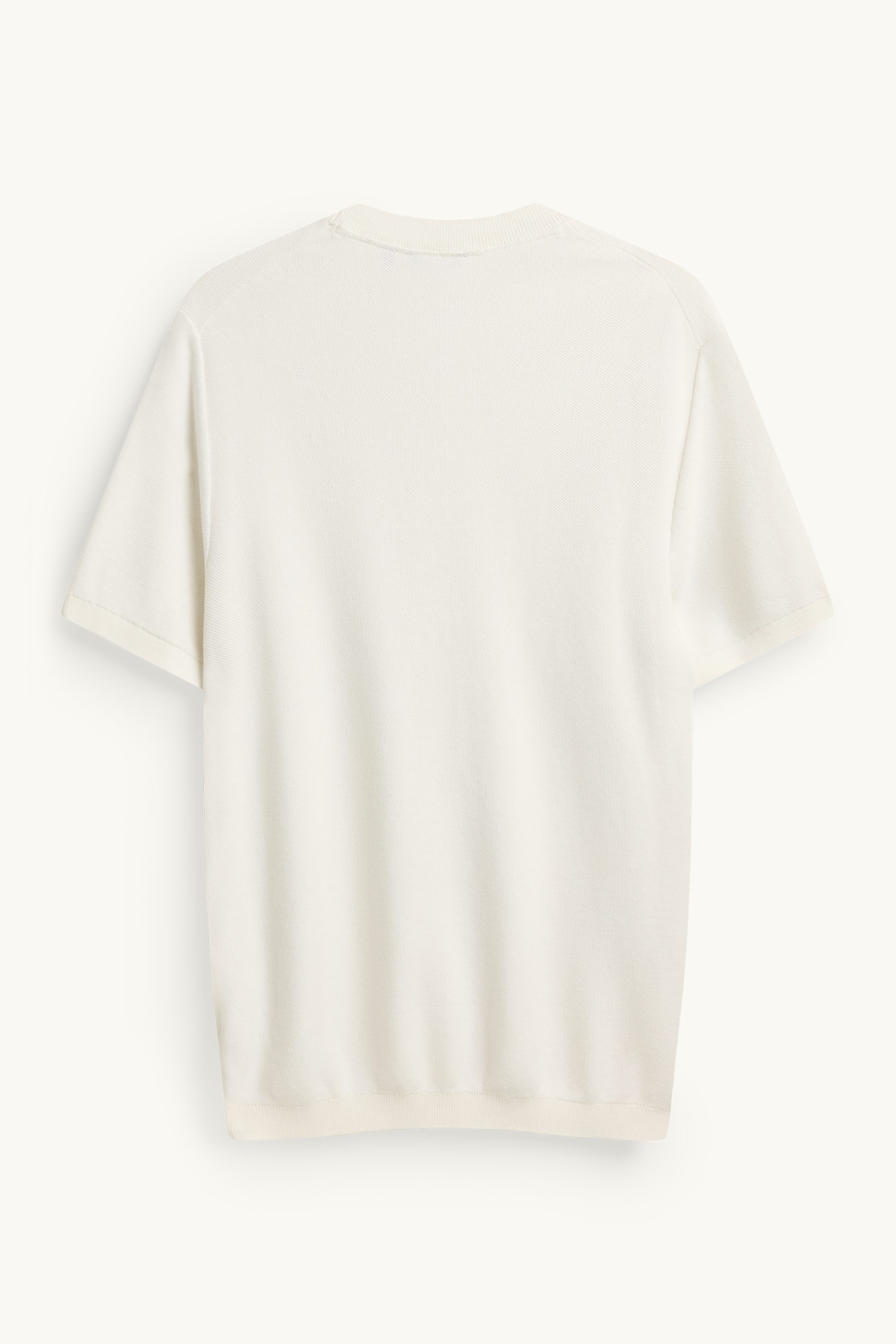 Knitted jumper - short sleeve - textured cremewhite