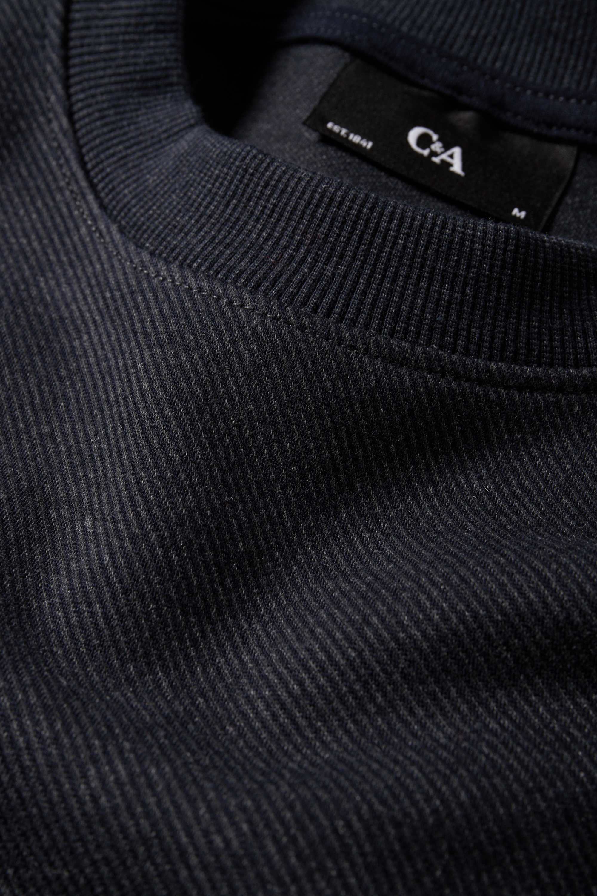 Sweatshirt - textured black-melange