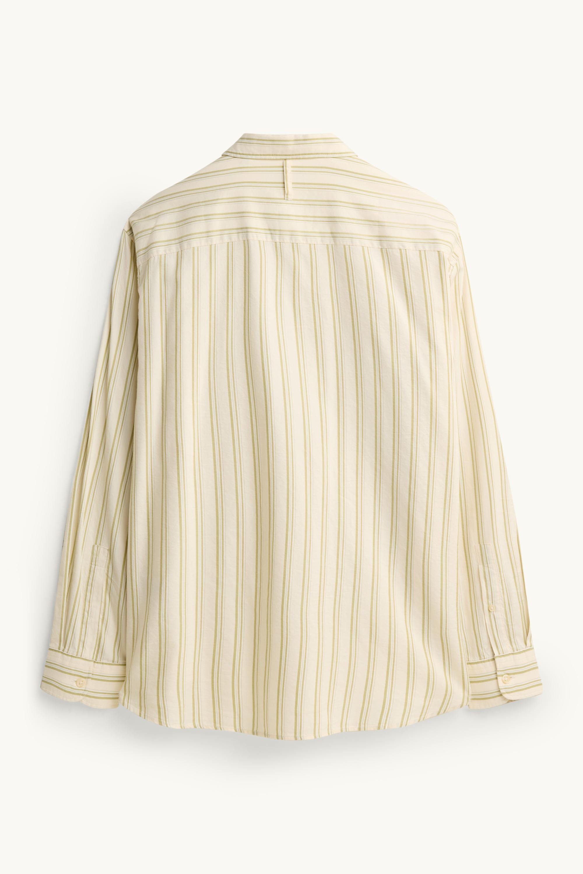 Shirt - relaxed fit - kent collar - striped beige