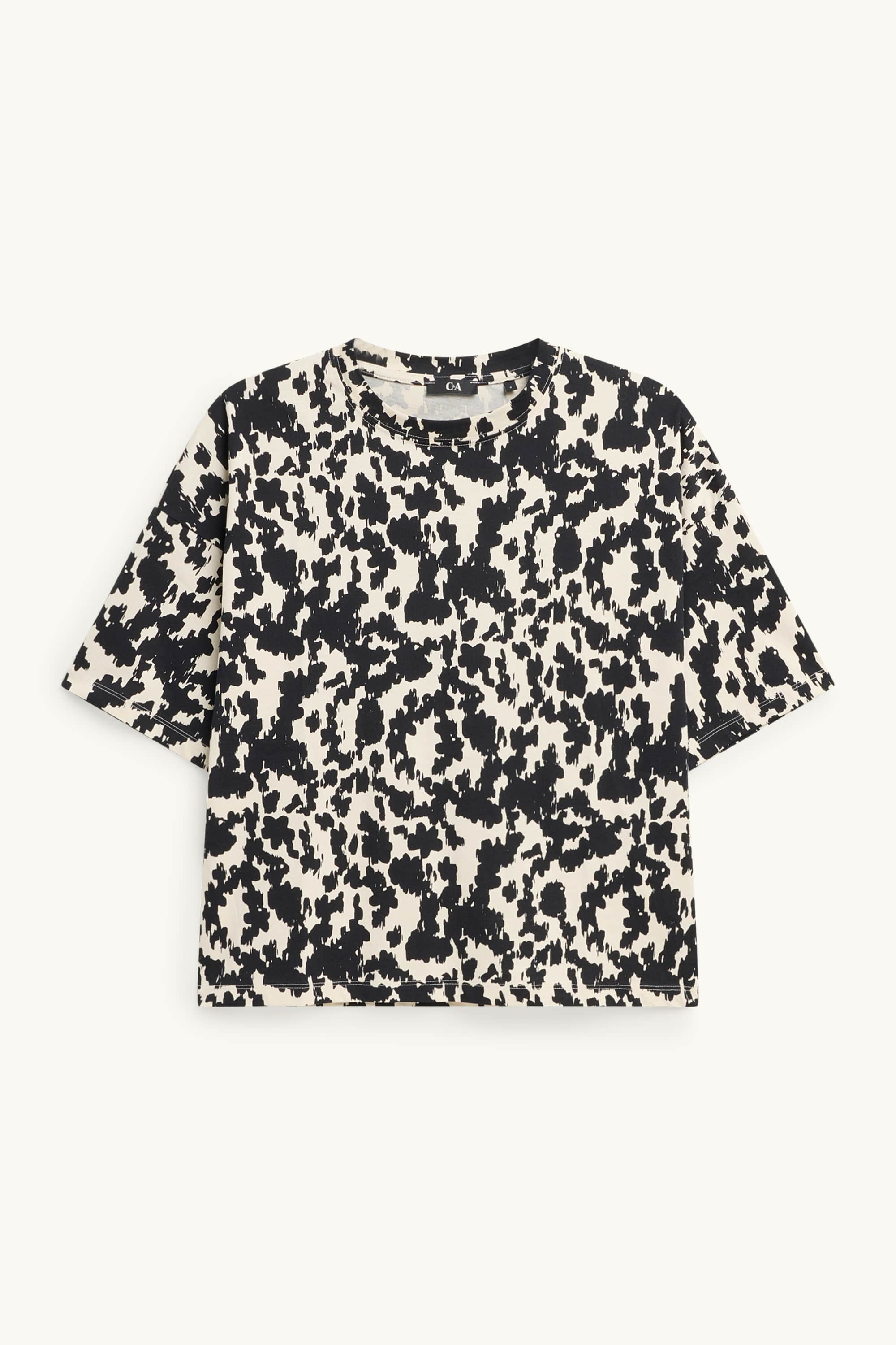 T-shirt - relaxed fit - patterned black / white