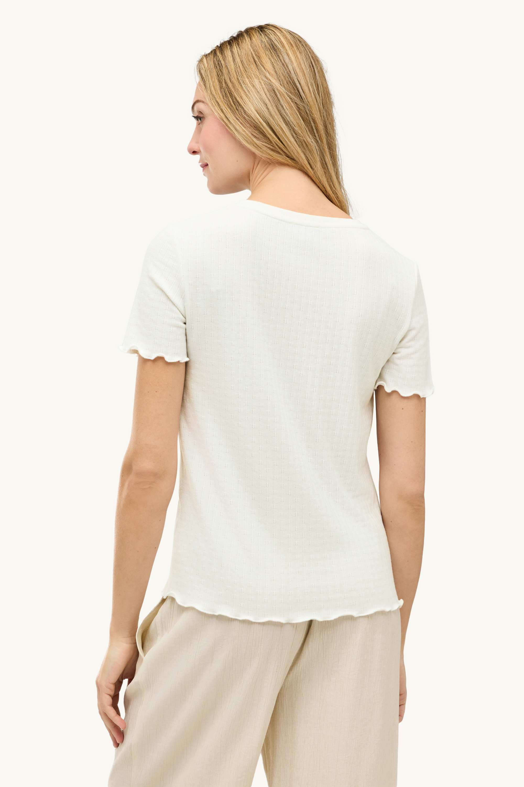 Pointelle T-shirt - regular fit white