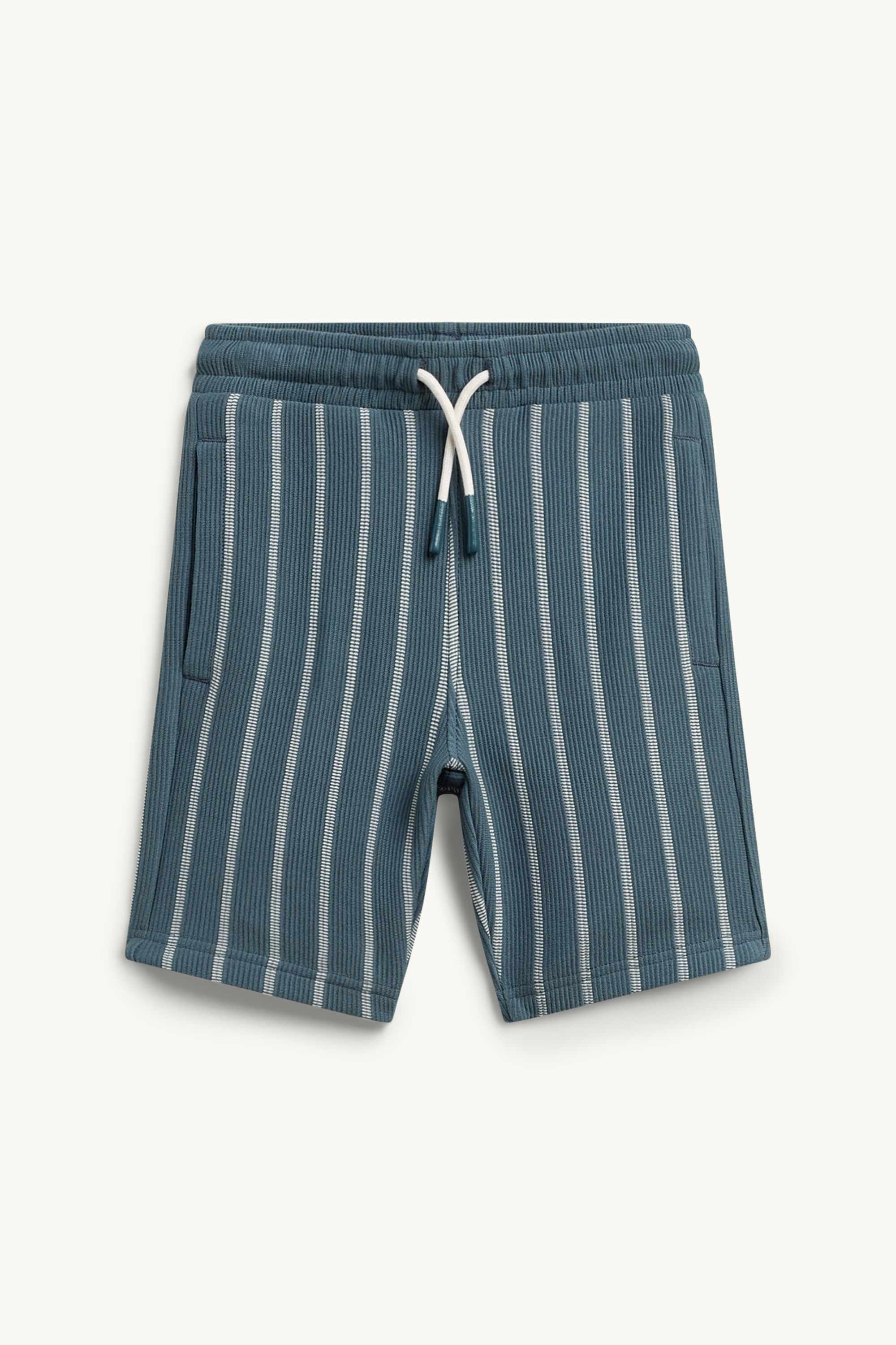Bermuda shorts - striped - textured gray