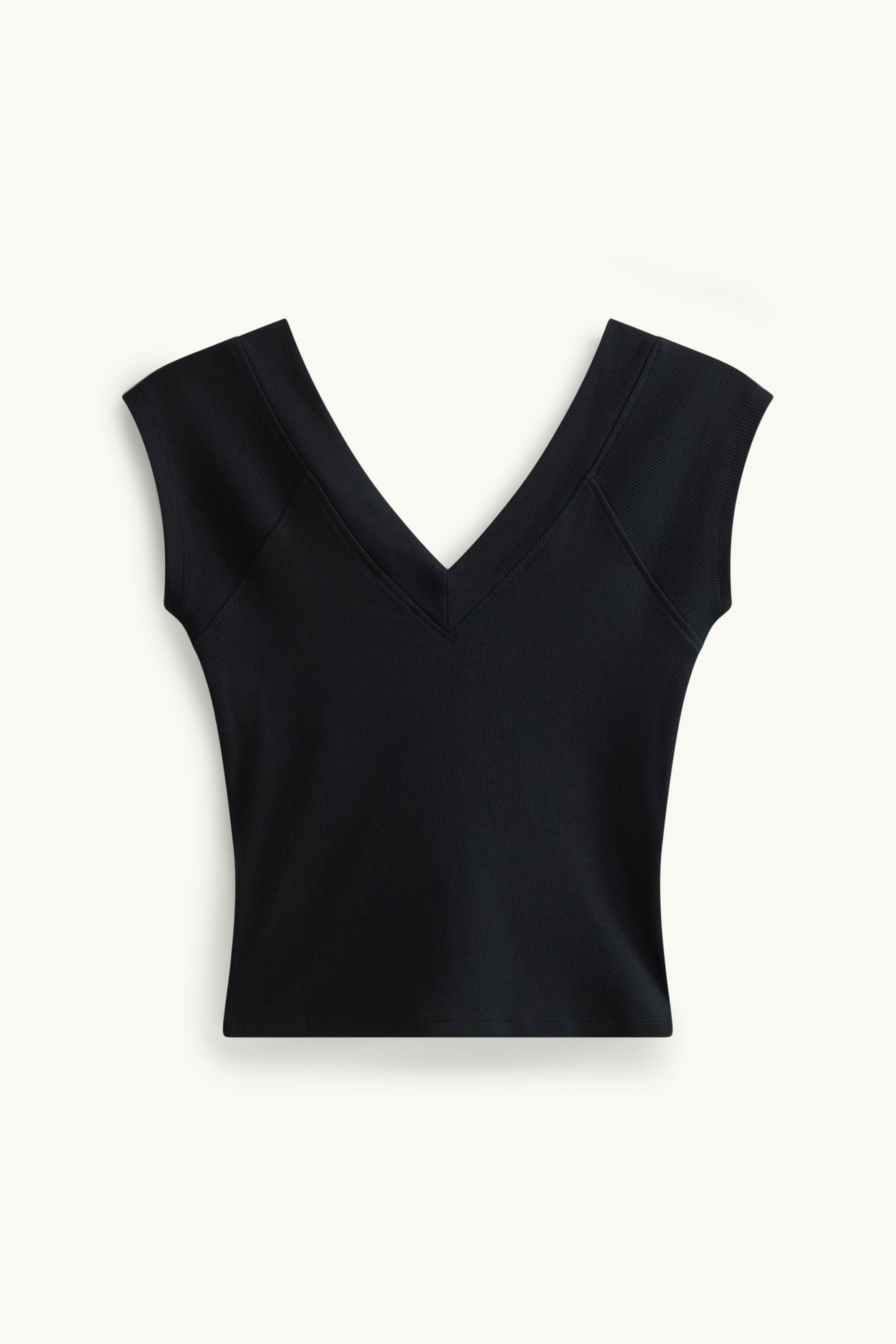 V-neck T-shirt - slim fit black