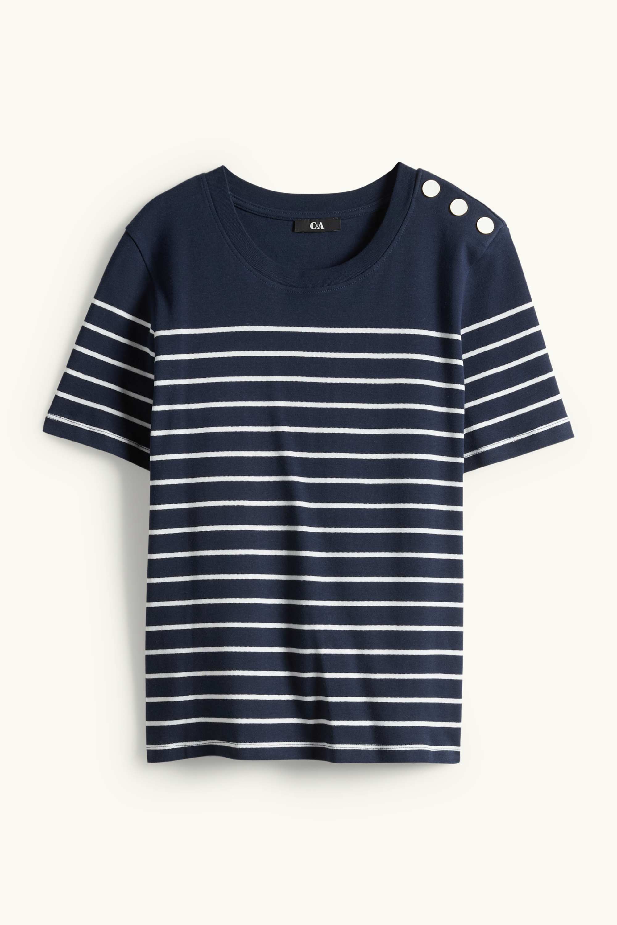 T-shirt - regular fit - striped dark blue / white (2)