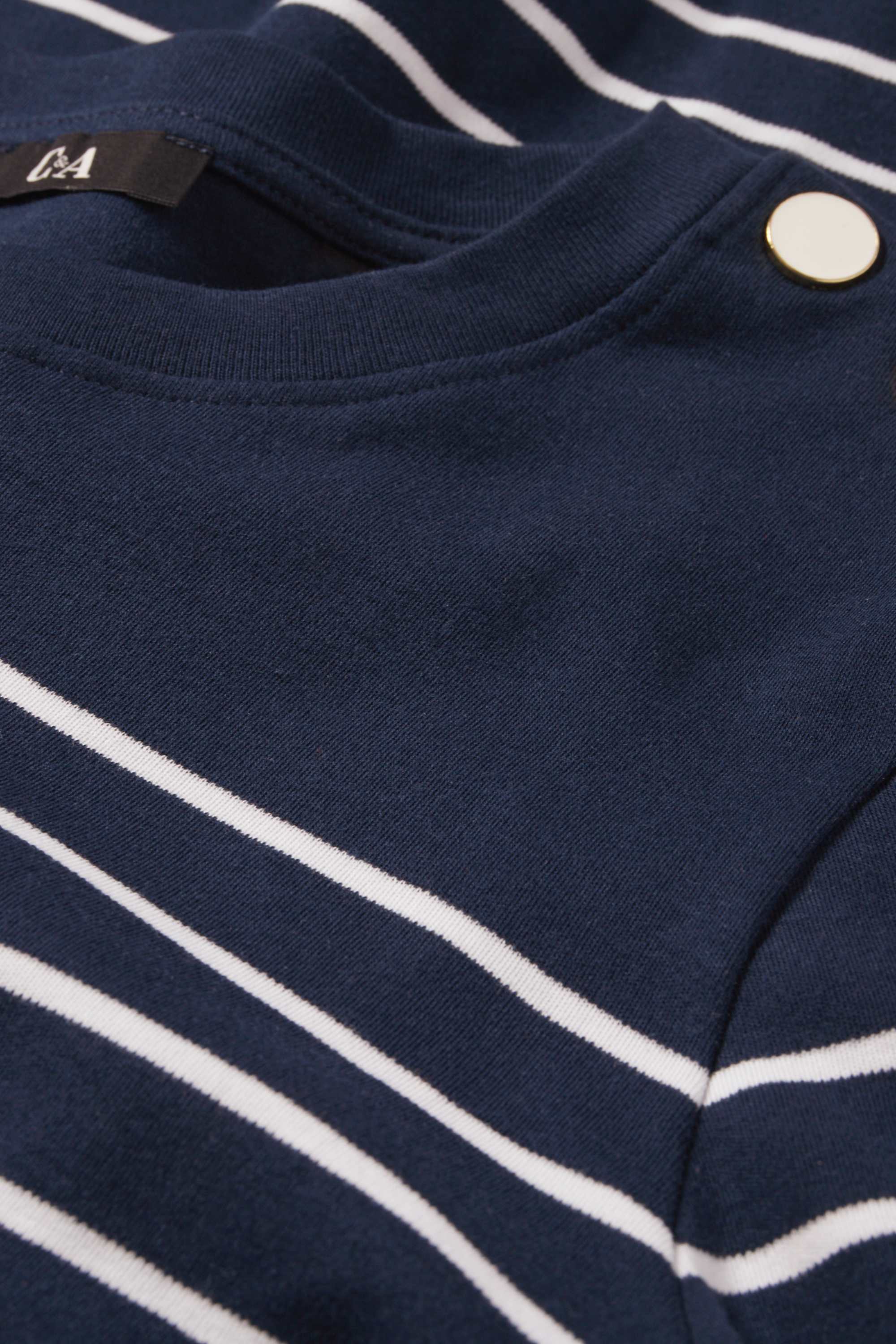 T-shirt - regular fit - striped dark blue / white (2)