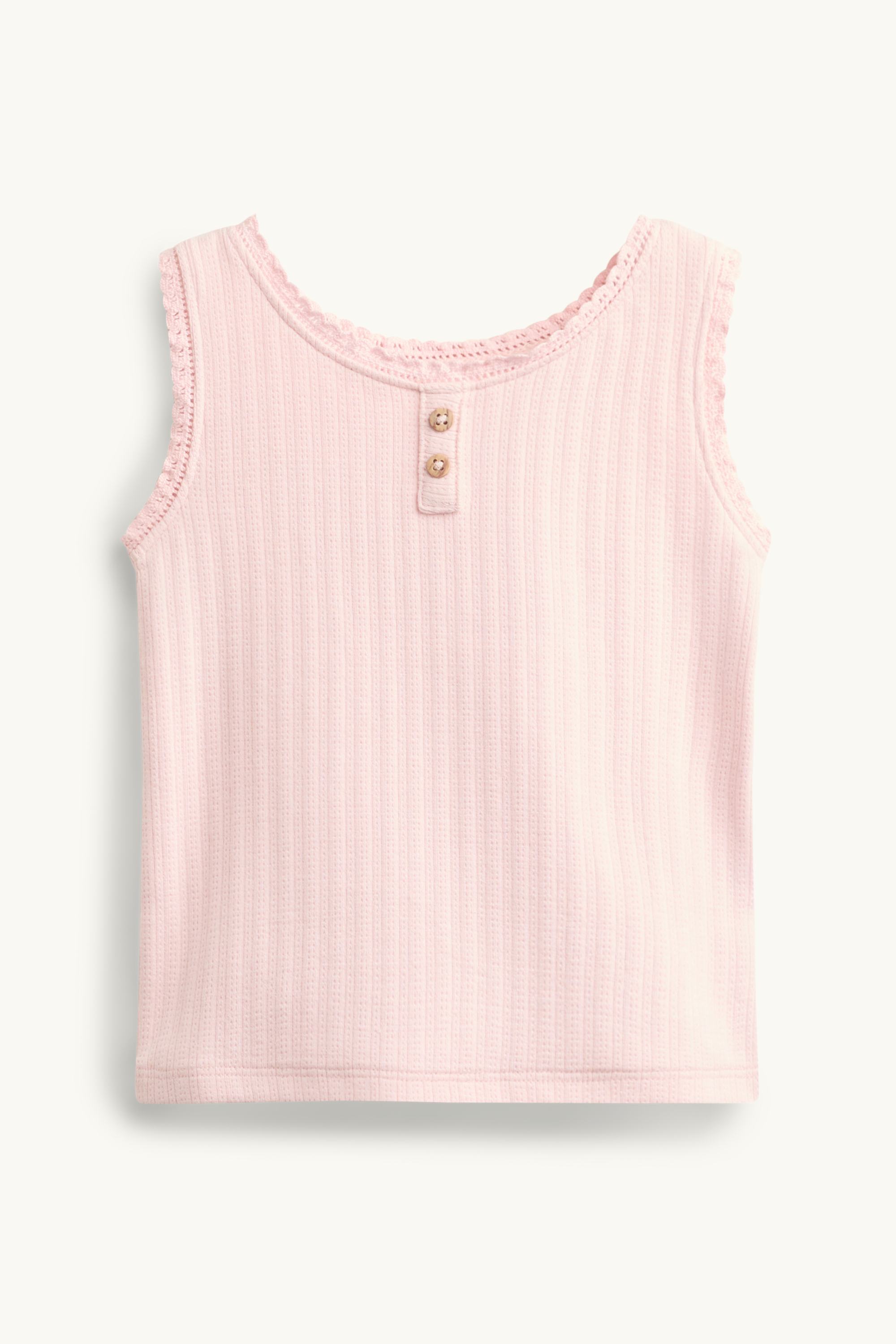 Pointelle baby top rose