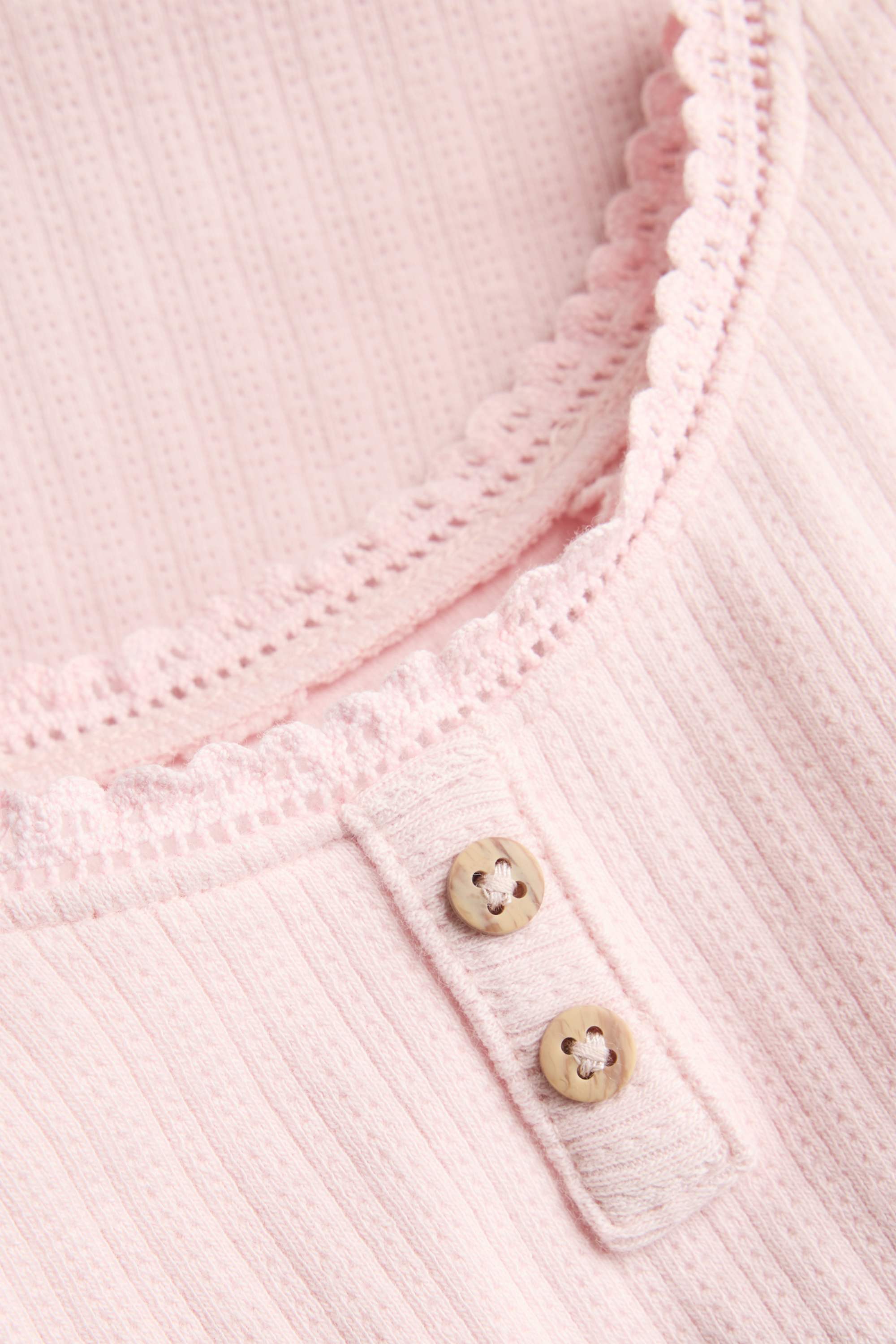 Pointelle baby top rose