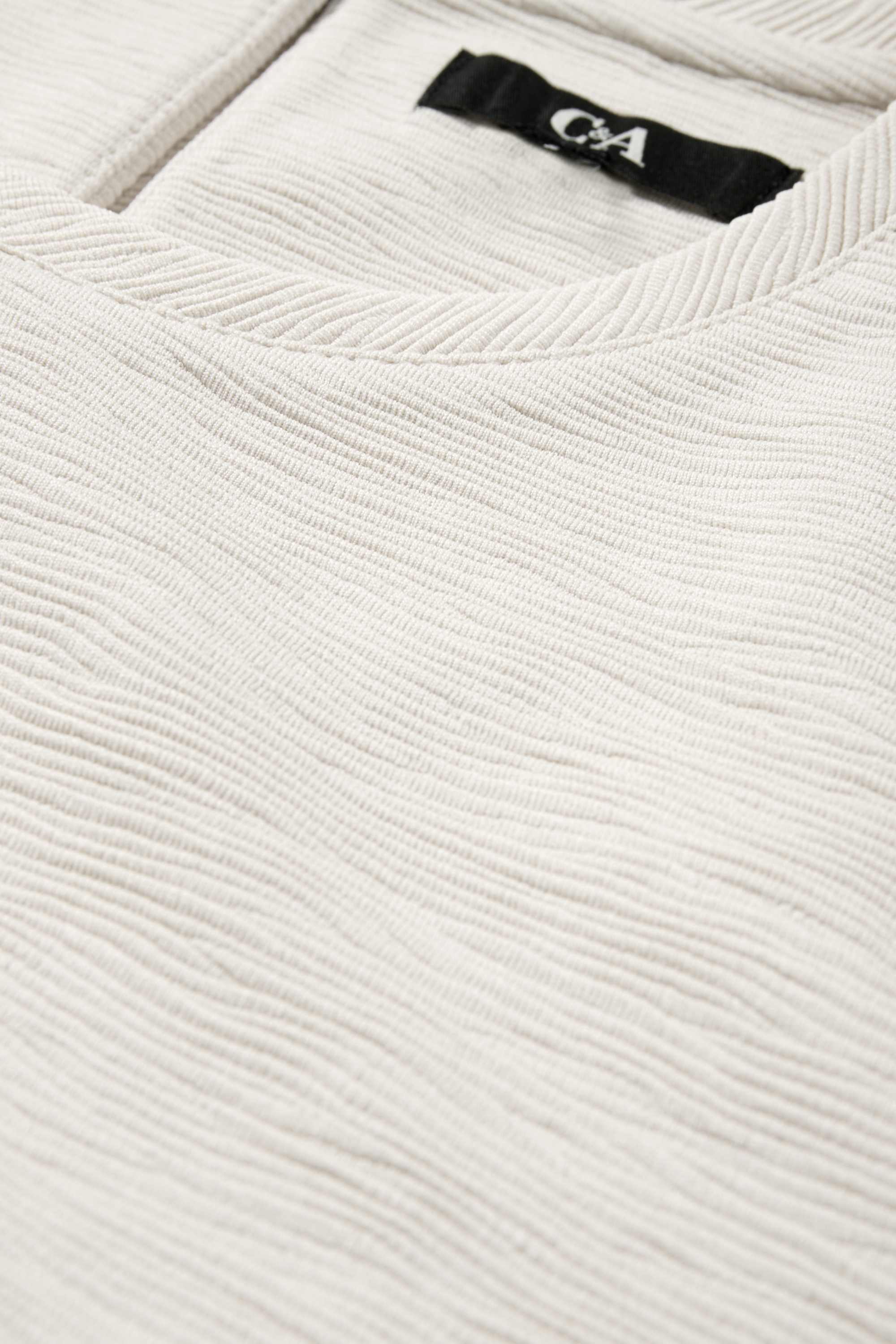 T-shirt - regular fit - ribbed light beige