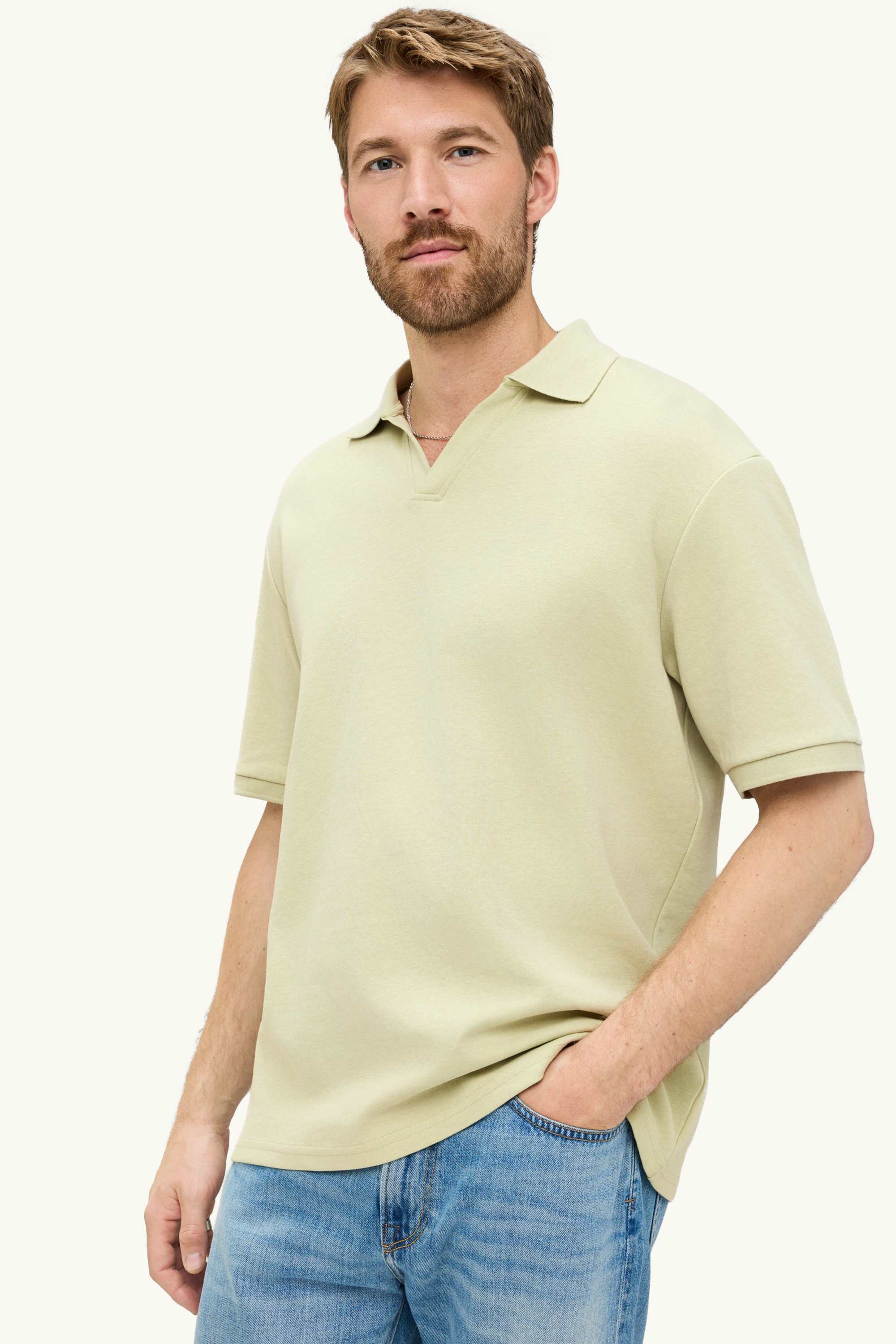 Polo shirt - relaxed fit light green