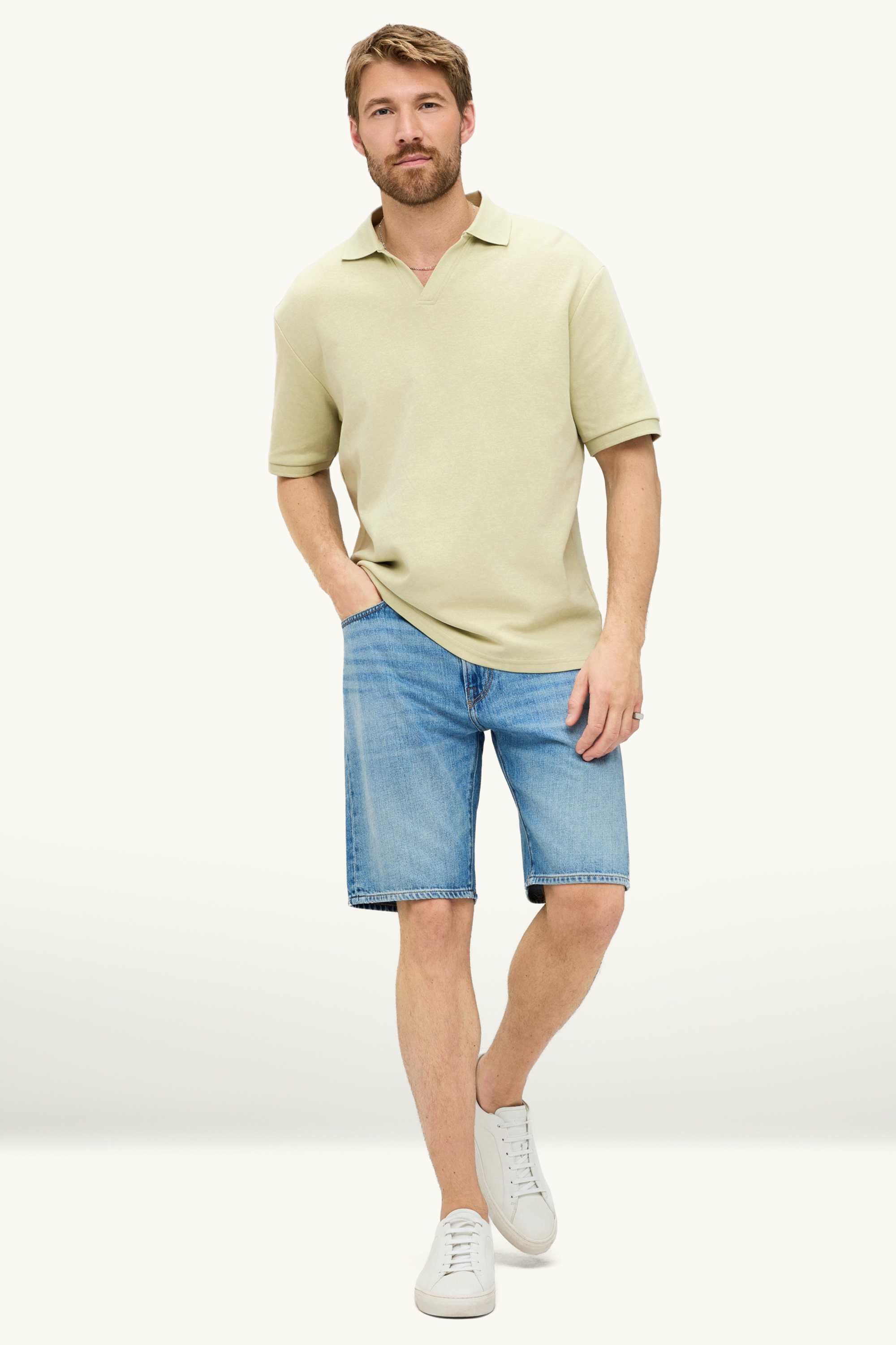 Polo shirt - relaxed fit light green
