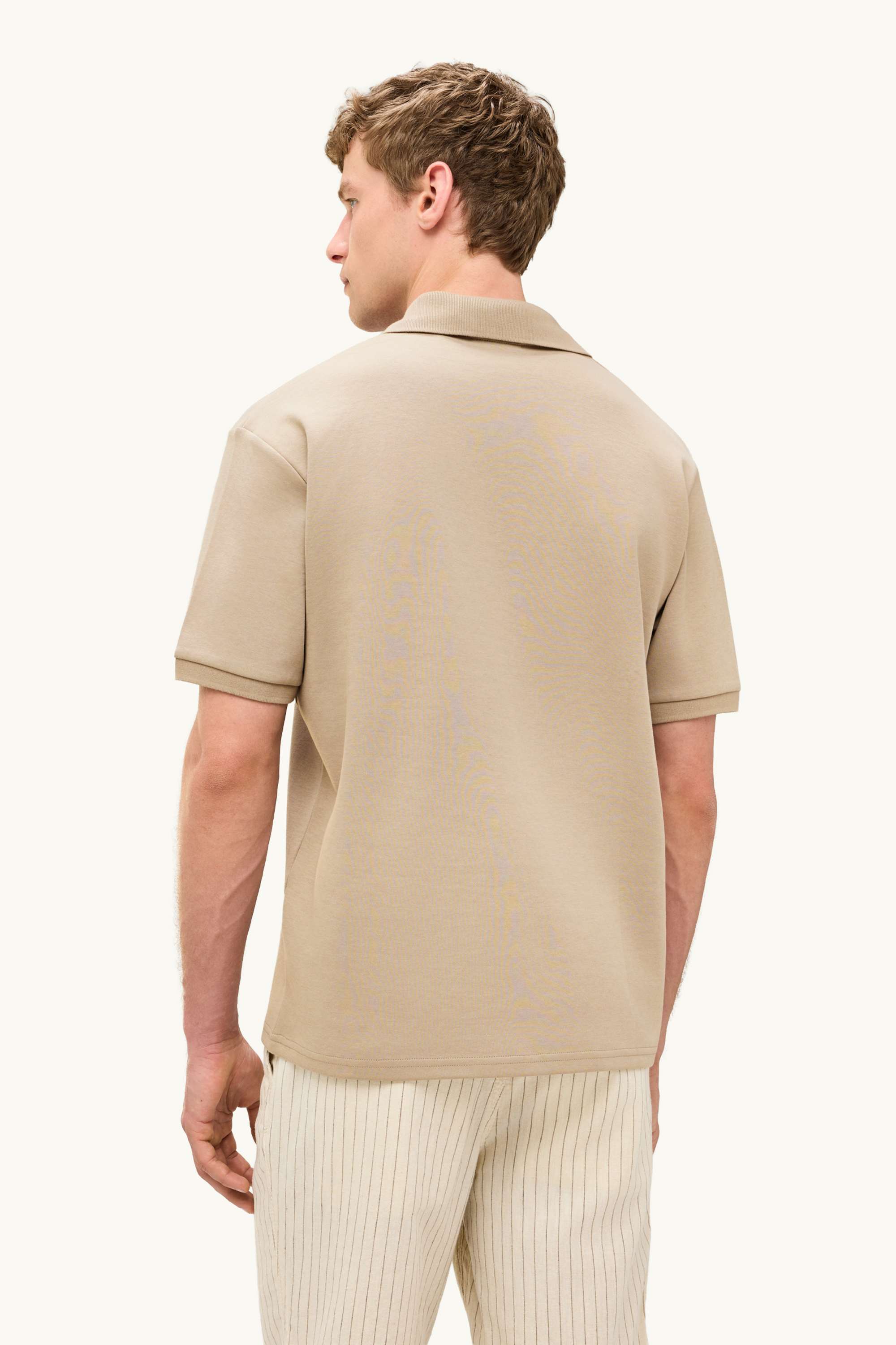 Polo shirt - relaxed fit beige