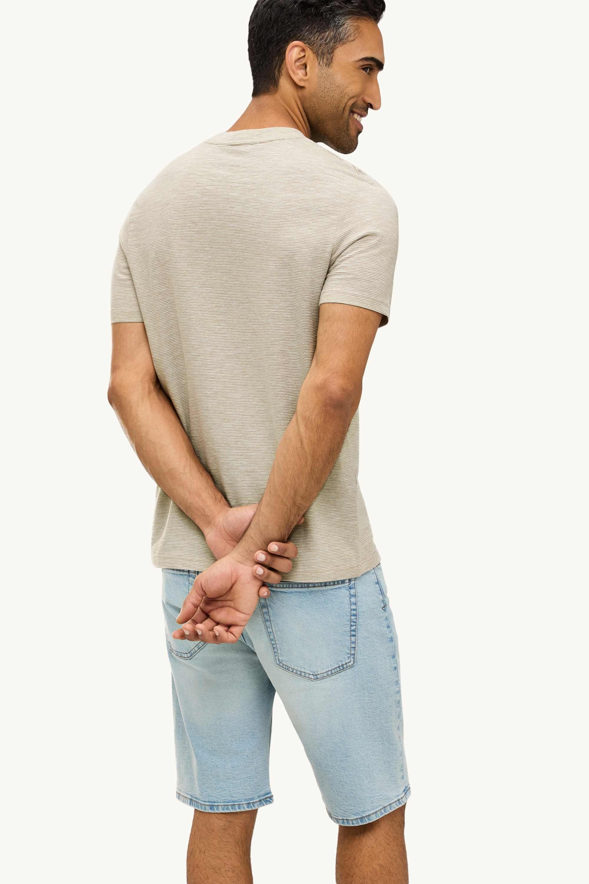 T-shirt - regular fit - striped brown